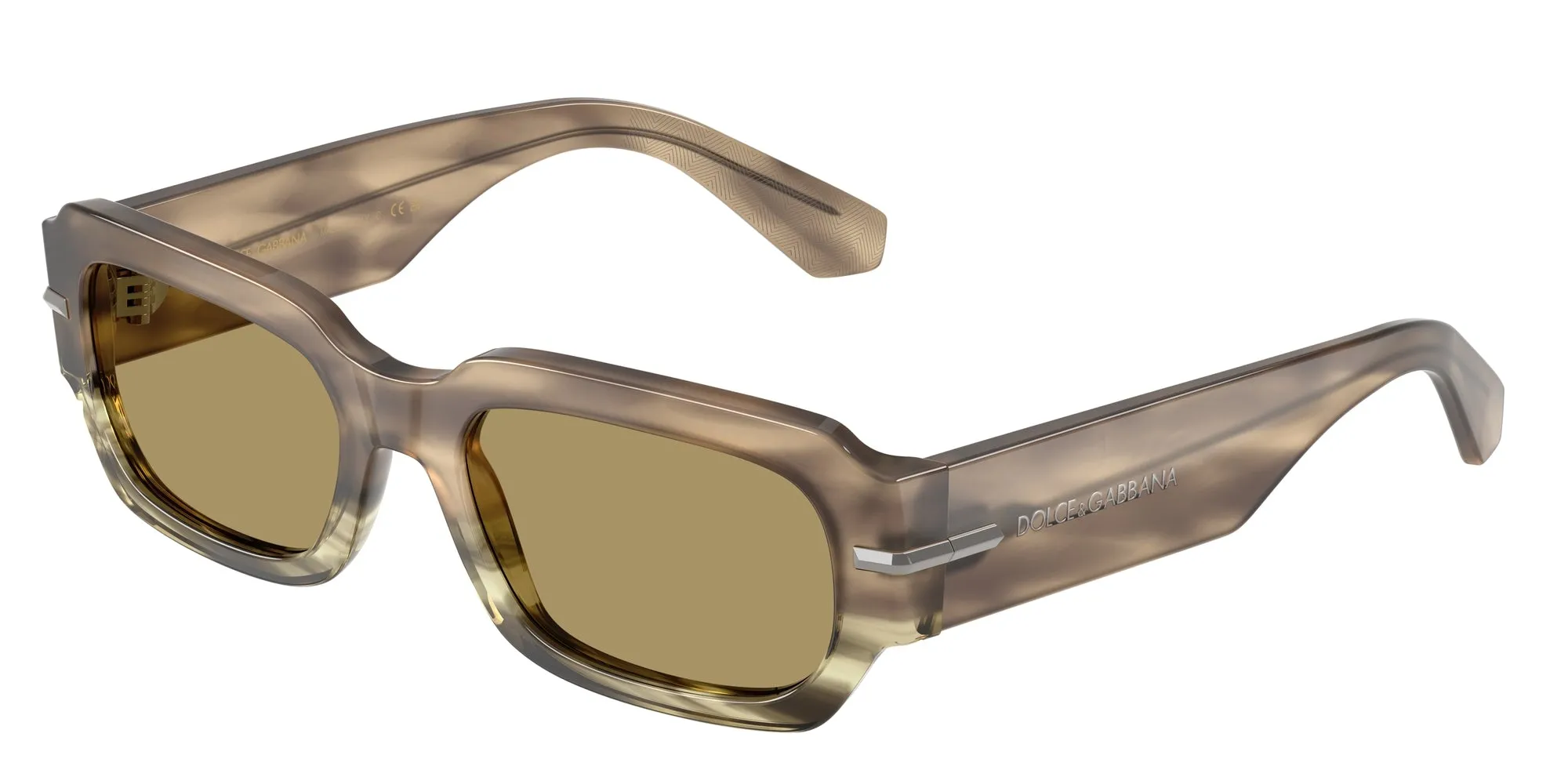 Dolce & Gabbana DG4485 3439/2 Occhiali da sole Acetato Marrone Verde Squadrata Normale - immagine 1