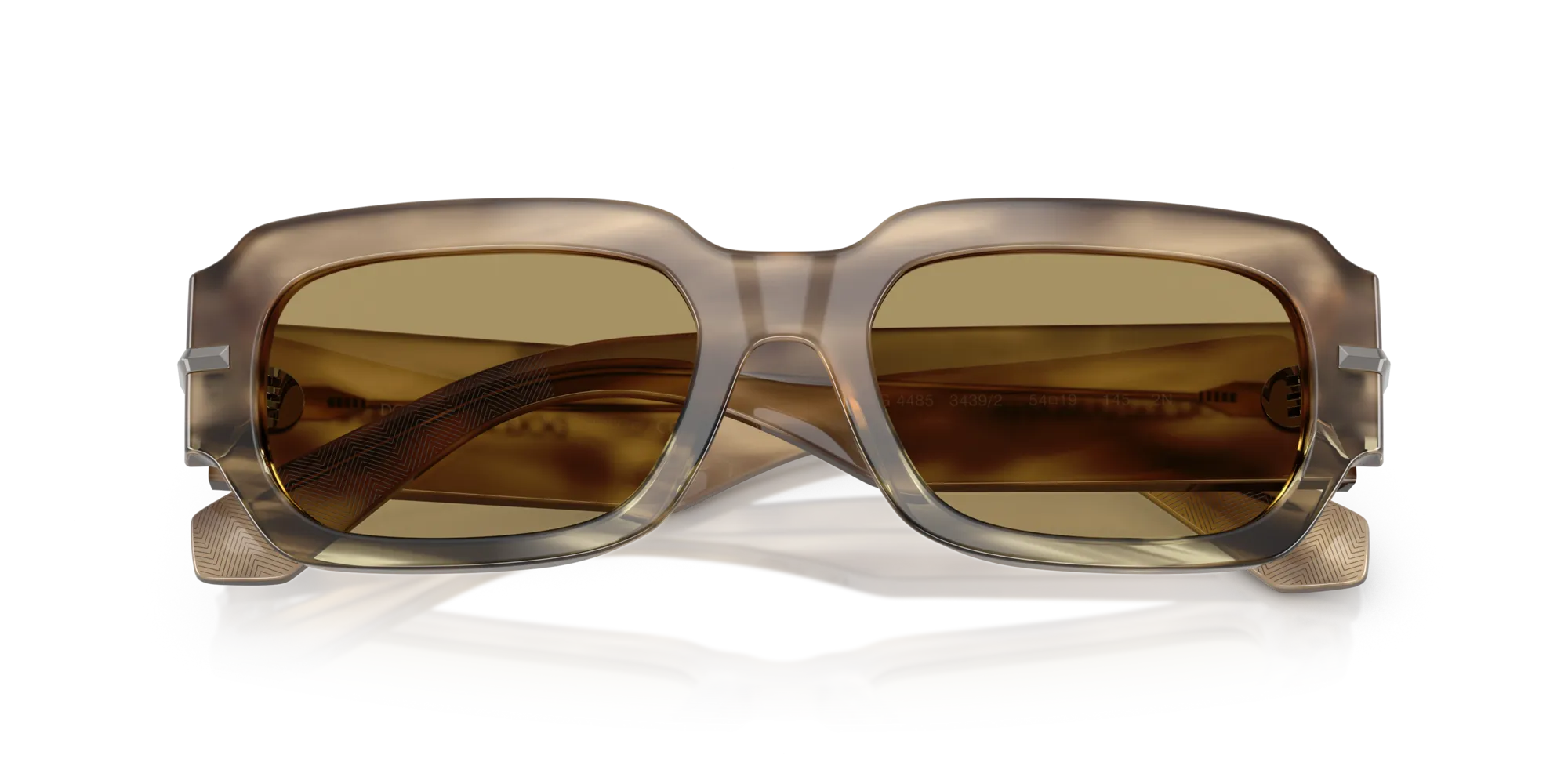 Dolce & Gabbana DG4485 3439/2 Occhiali da sole Acetato Marrone Verde Squadrata Normale - immagine 2