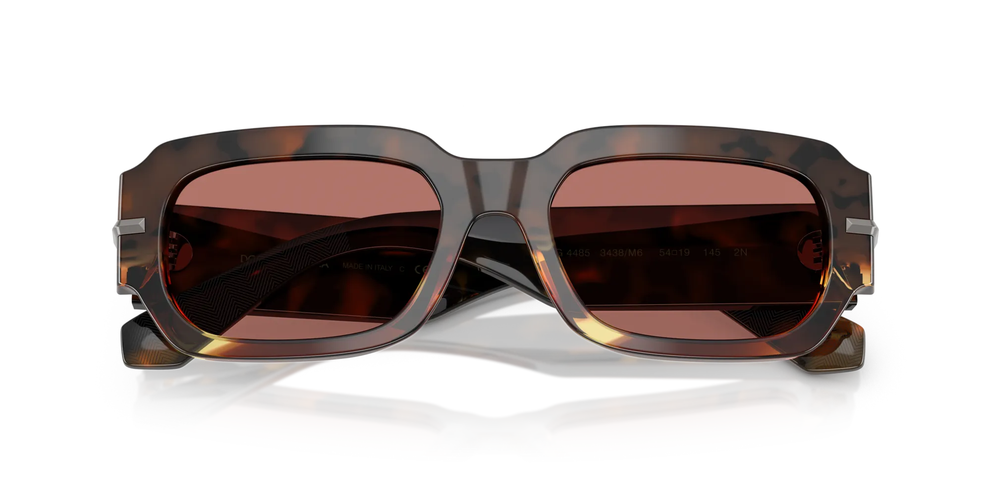 Dolce & Gabbana DG4485 3438M6 Occhiali da sole Acetato Marrone Bordeaux Squadrata Normale - immagine 2