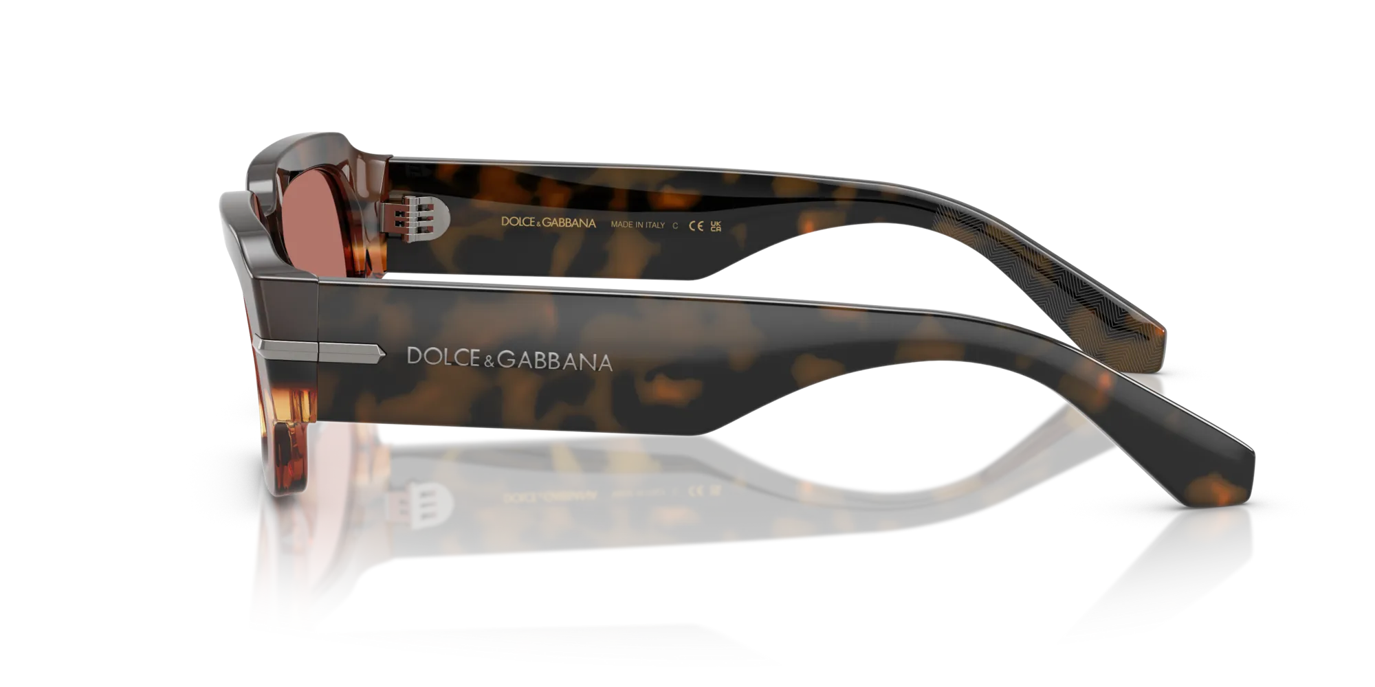 Dolce & Gabbana DG4485 3438M6 Occhiali da sole Acetato Marrone Bordeaux Squadrata Normale - immagine 4