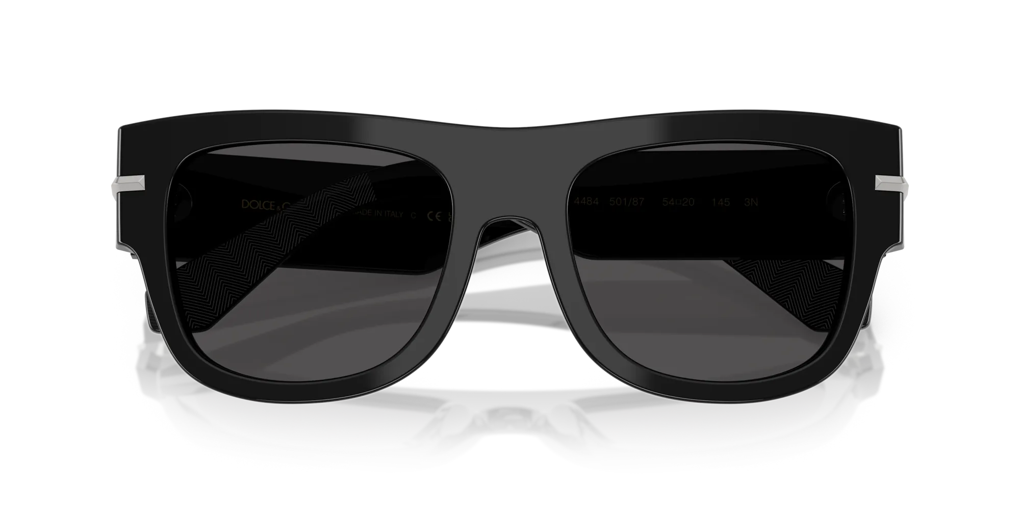 Dolce & Gabbana DG4484 501/87 Occhiali da sole Acetato Nero Grigio Squadrata Normale - immagine 2