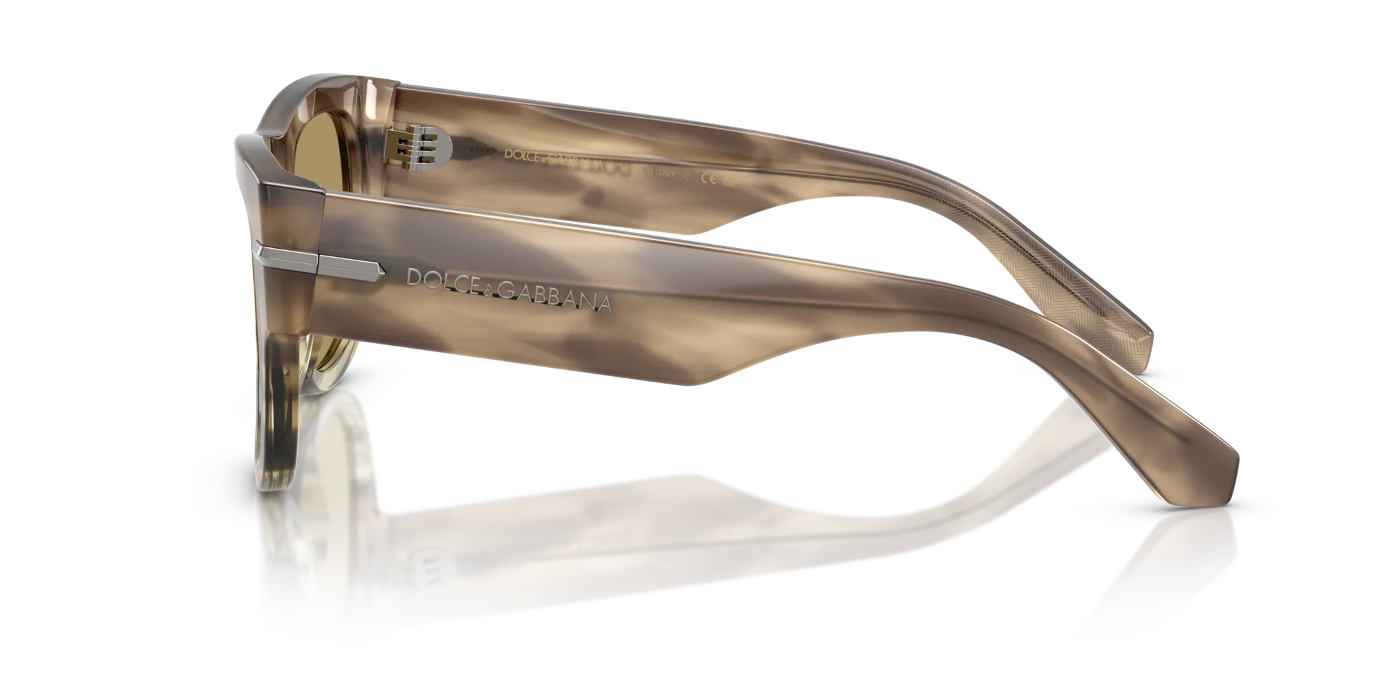 Dolce & Gabbana DG4484 3439/2 Occhiali da sole Acetato Marrone Verde Squadrata Normale - immagine 4
