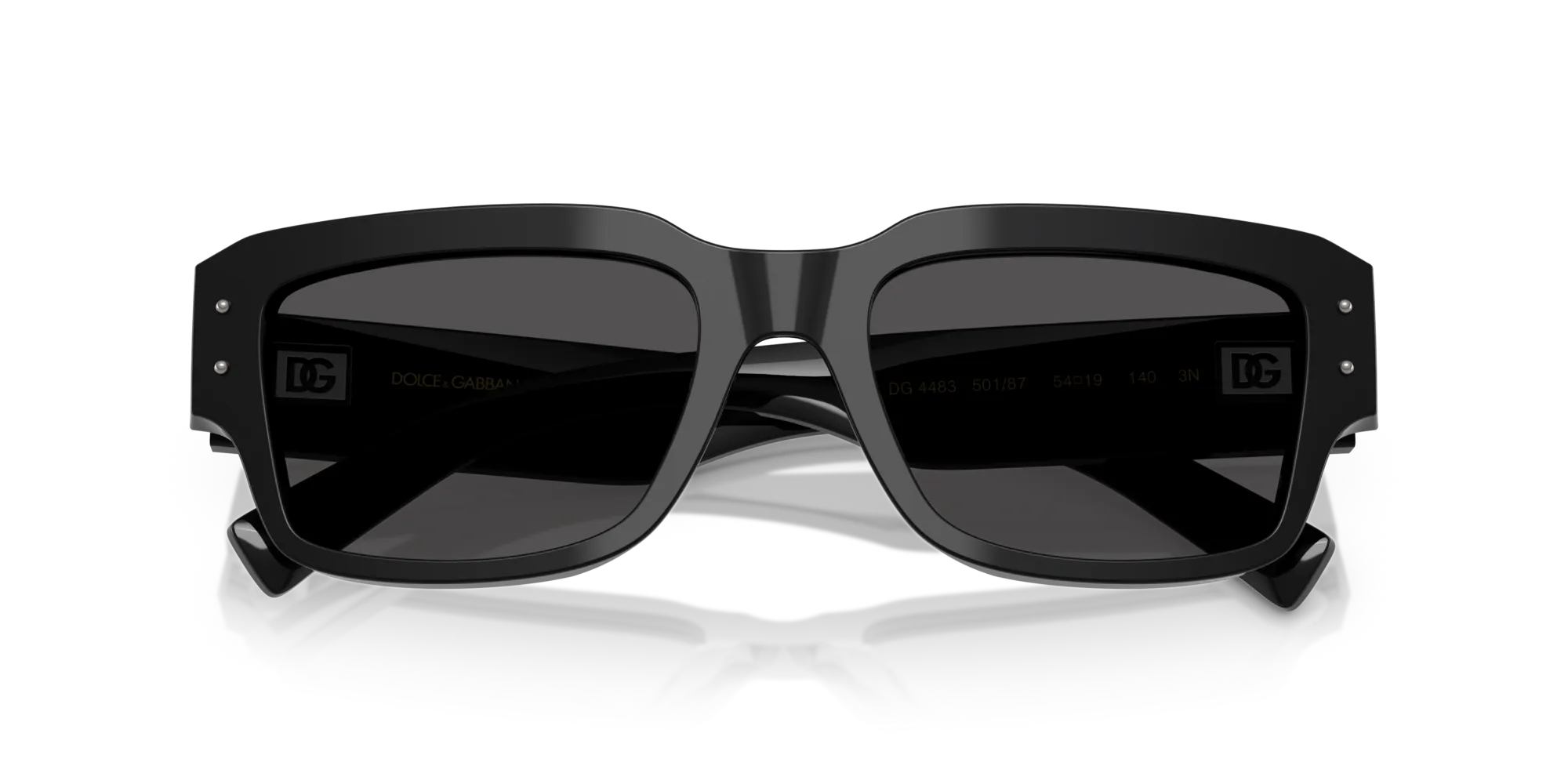 Dolce & Gabbana DG4483 501/87 Occhiali da sole Acetato Nero Grigio Squadrata Normale - immagine 2