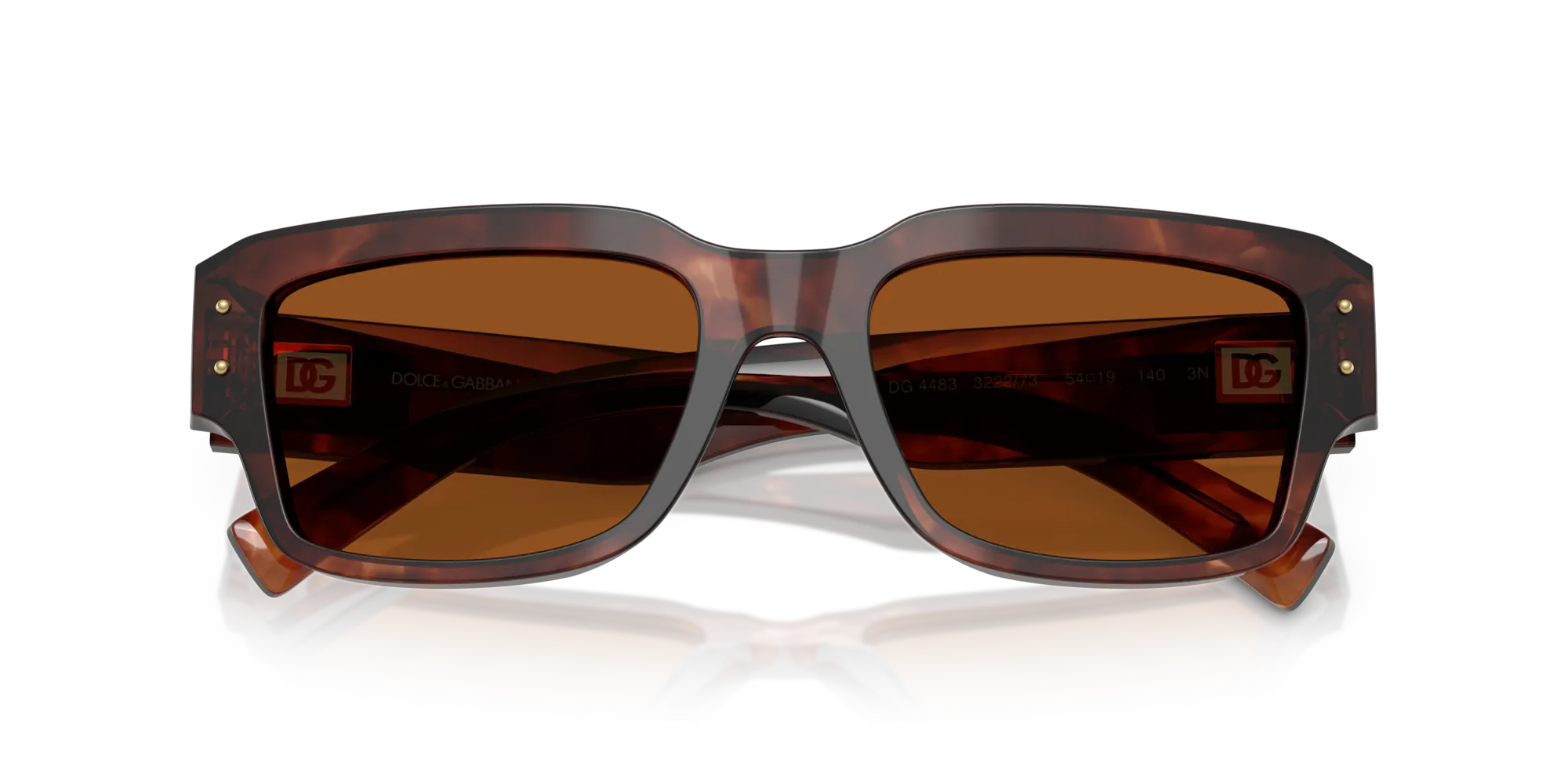Dolce & Gabbana DG4483 322273 Occhiali da sole Acetato Rosso Marrone Squadrata Normale - immagine 2