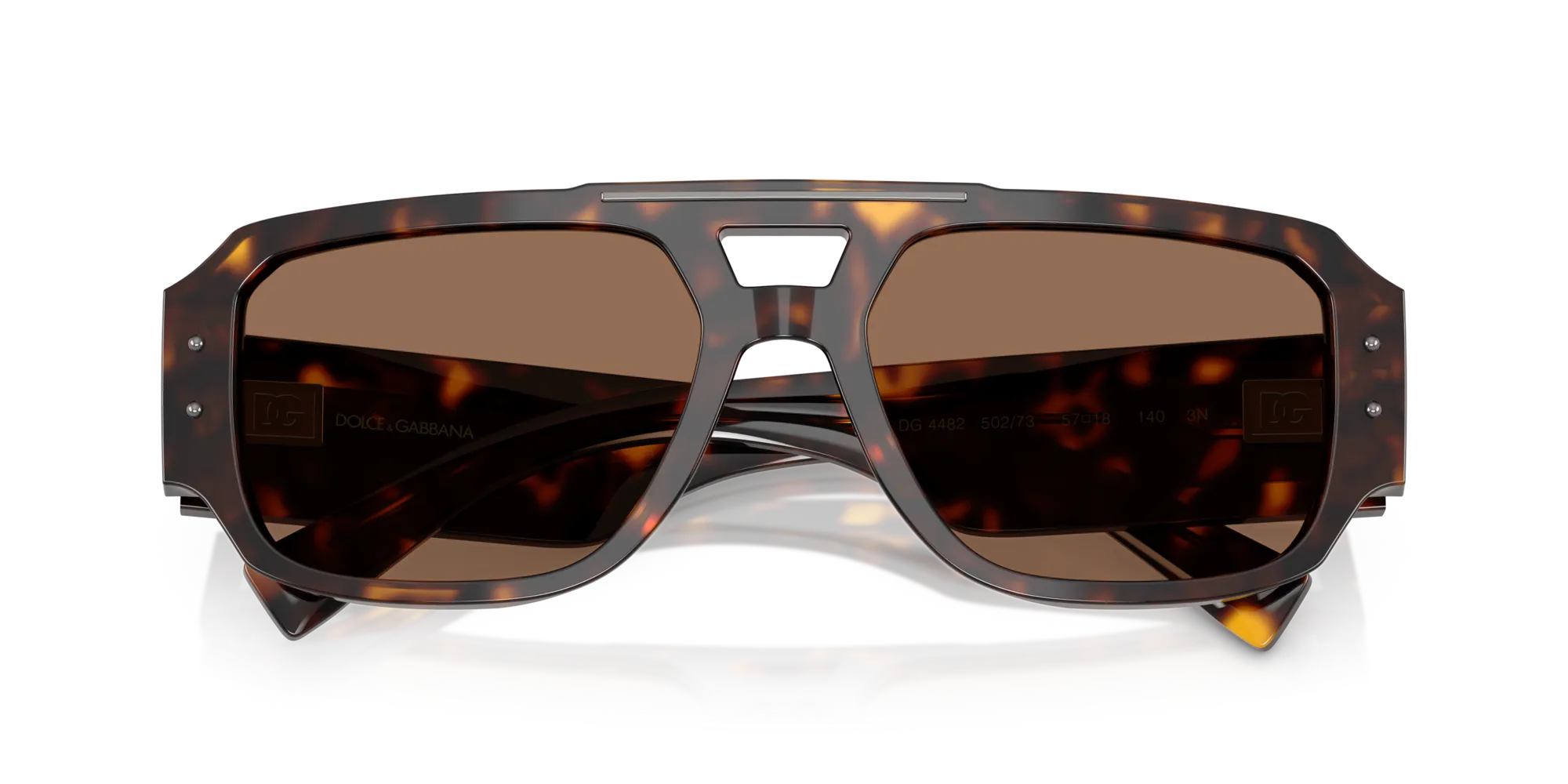 Dolce & Gabbana DG4482 502/73 Occhiali da sole Acetato Tartaruga Marrone Pilot Normale - immagine 2