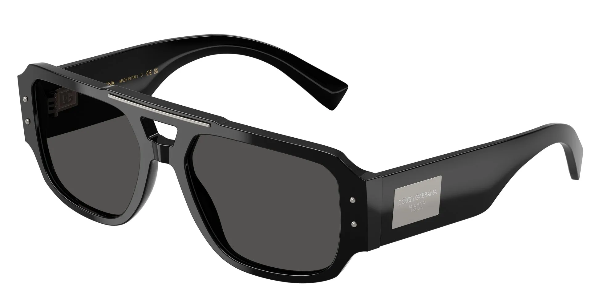 Dolce & Gabbana DG4482 501/87 Occhiali da sole Acetato Nero Grigio Pilot Normale - immagine 1