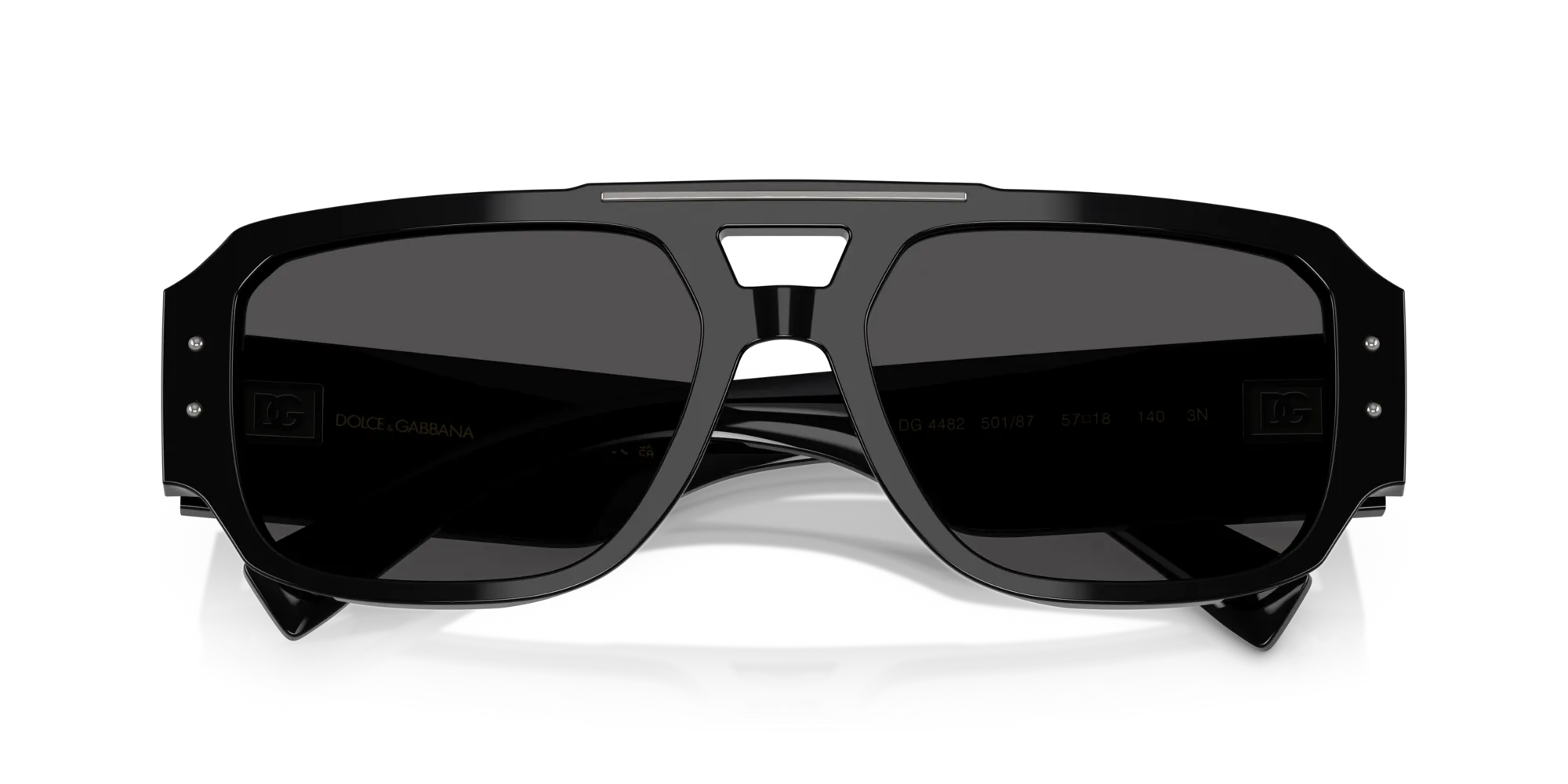 Dolce & Gabbana DG4482 501/87 Occhiali da sole Acetato Nero Grigio Pilot Normale - immagine 2