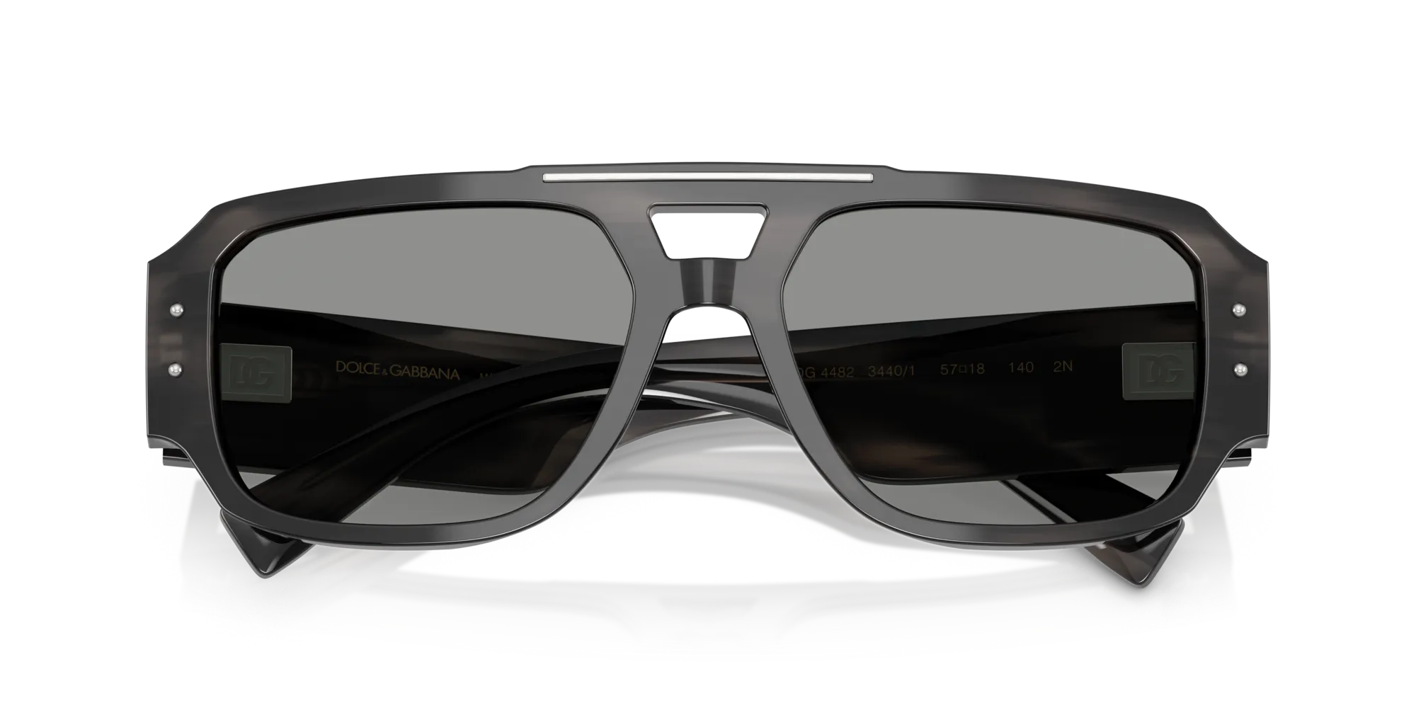Dolce & Gabbana DG4482 3440/1 Occhiali da sole Acetato Grigio Grigio Pilot Normale - immagine 2
