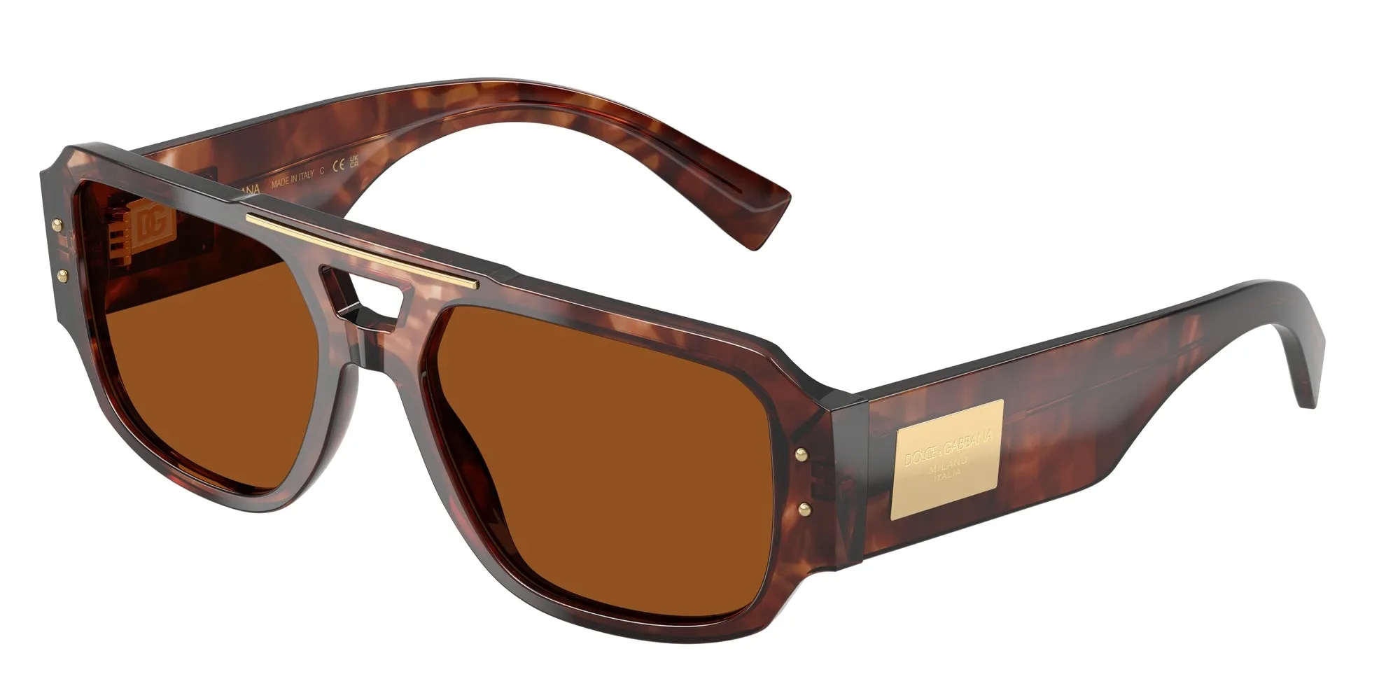 Dolce & Gabbana DG4482 322273 Occhiali da sole Acetato Rosso Marrone Pilot Normale - immagine 1