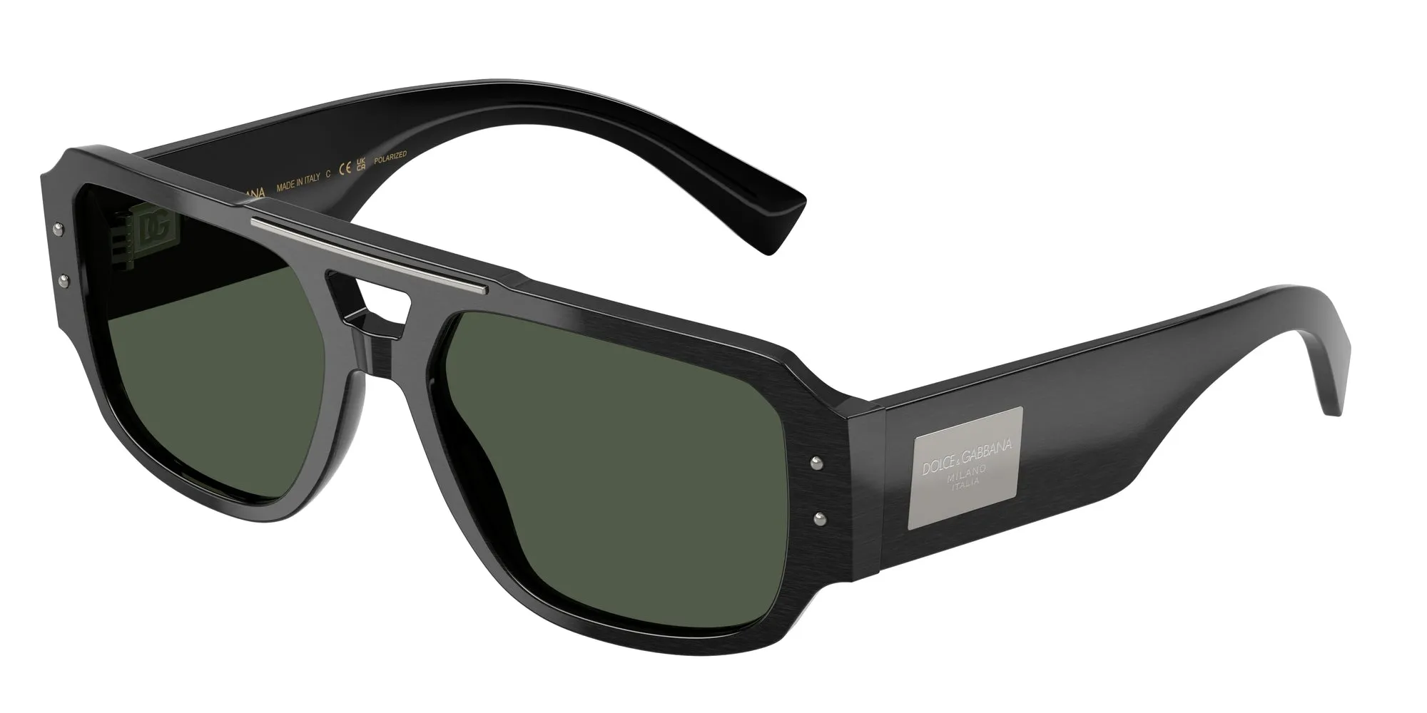 Dolce & Gabbana DG4482 28209A Occhiali da sole Acetato Nero Verde Pilot Polarizzata - immagine 1