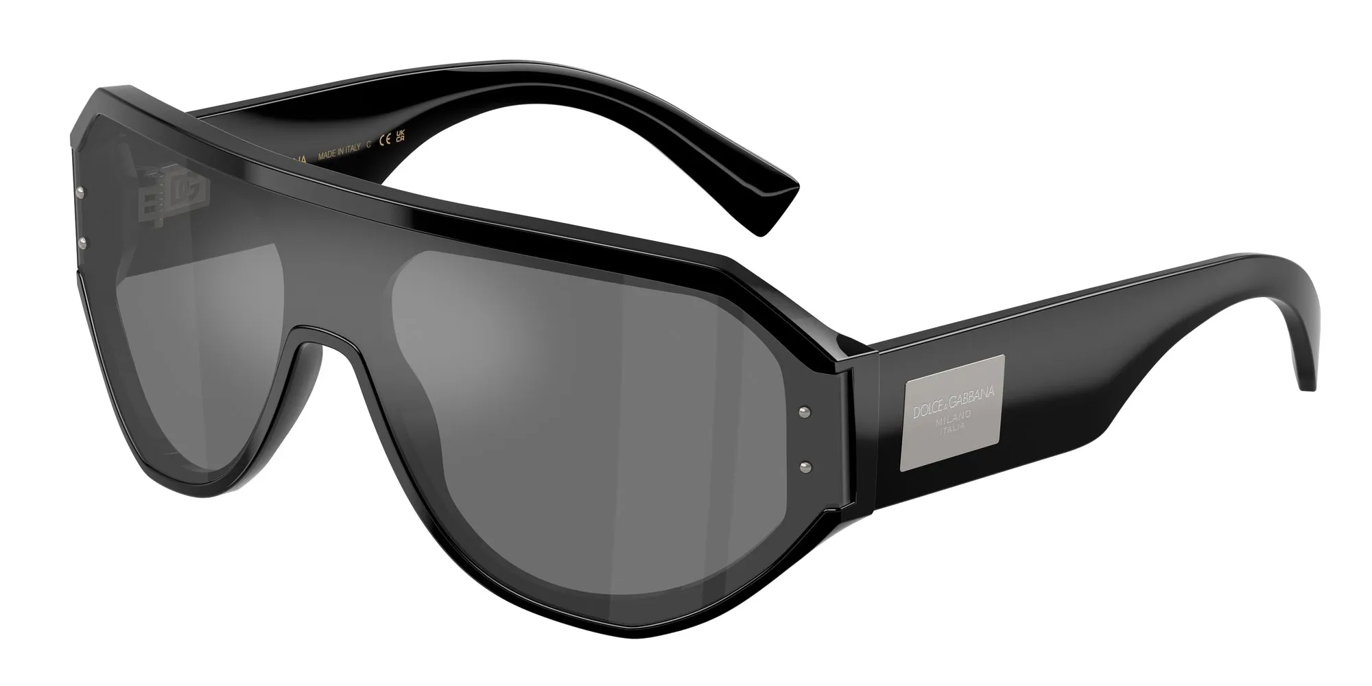 Dolce & Gabbana DG4481 501/6G Occhiali da sole Acetato Nero Grigio Pilot Specchiate - immagine 1