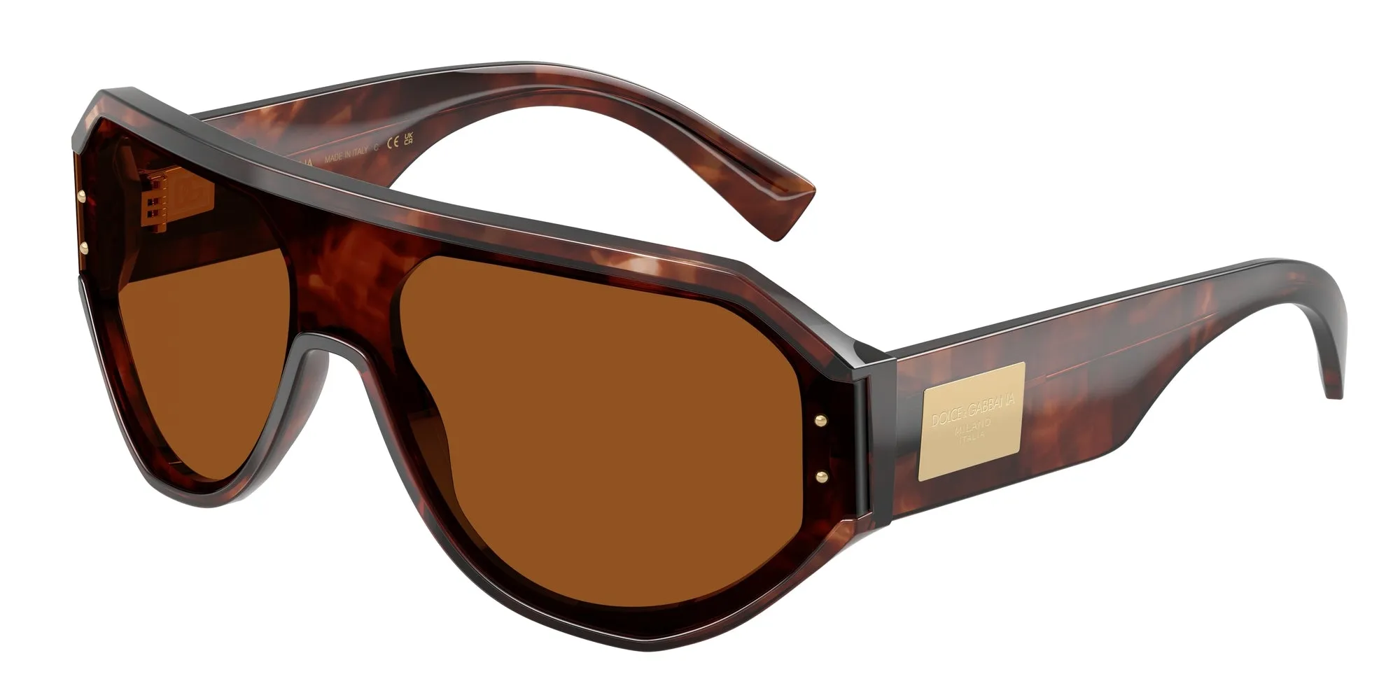 Dolce & Gabbana DG4481 322273 Occhiali da sole Acetato Rosso Marrone Pilot Normale - immagine 1