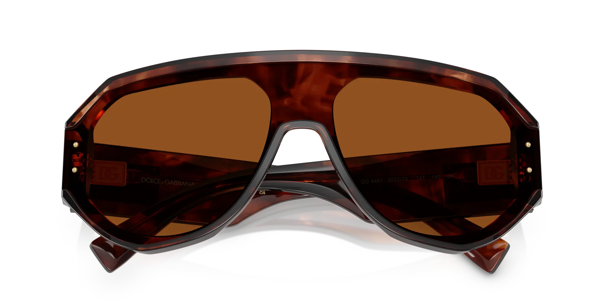 Dolce & Gabbana DG4481 322273 Occhiali da sole Acetato Rosso Marrone Pilot Normale - immagine 2