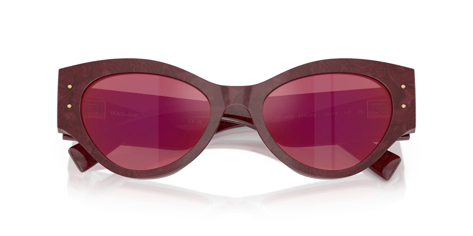 Dolce & Gabbana DG4480 3442D0 Occhiali da sole Acetato Multi-colore Viola Farfalla Specchiate - immagine 2