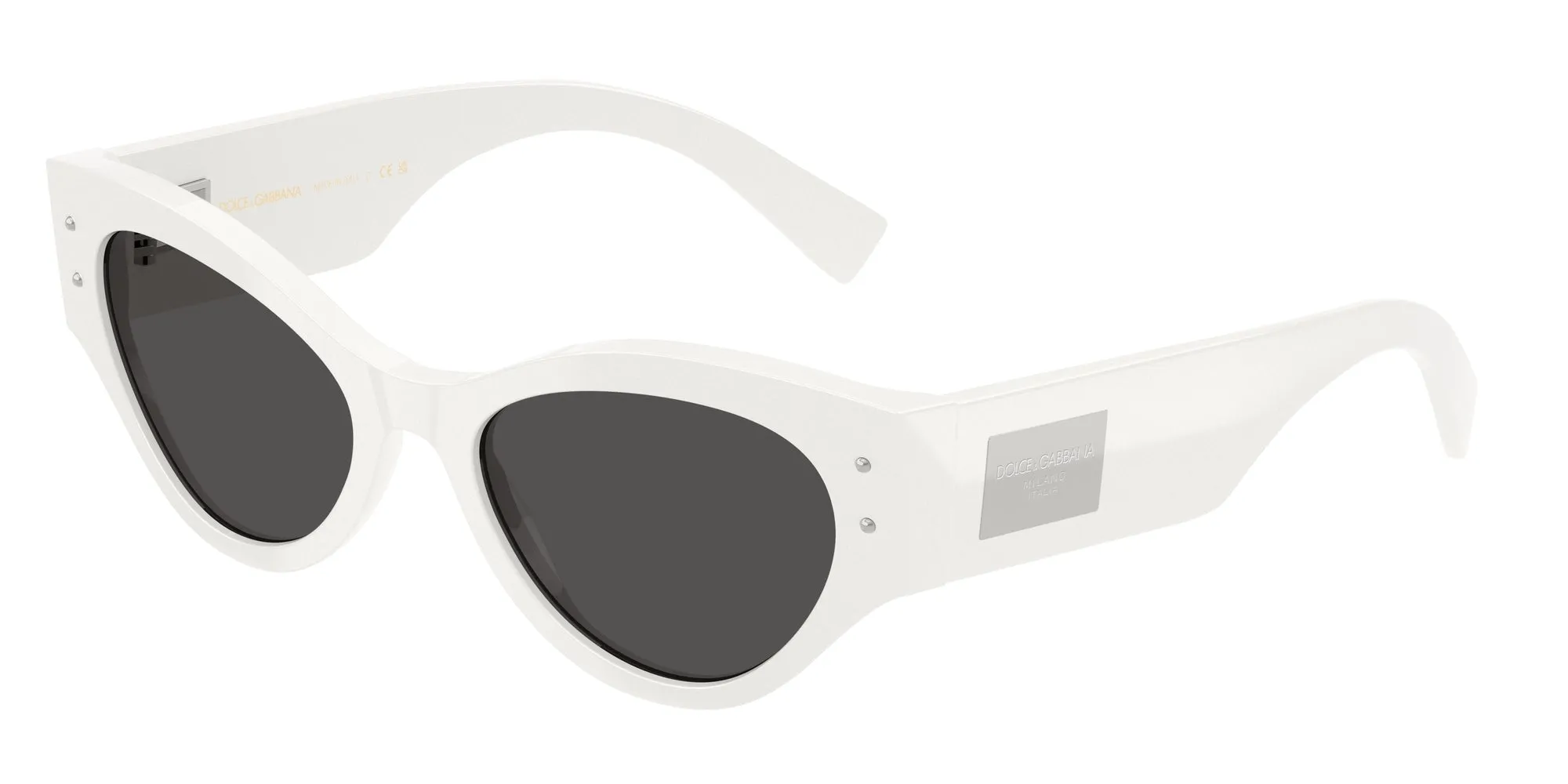 Dolce & Gabbana DG4480 331287 Occhiali da sole Acetato Bianco Grigio Farfalla Normale - immagine 1