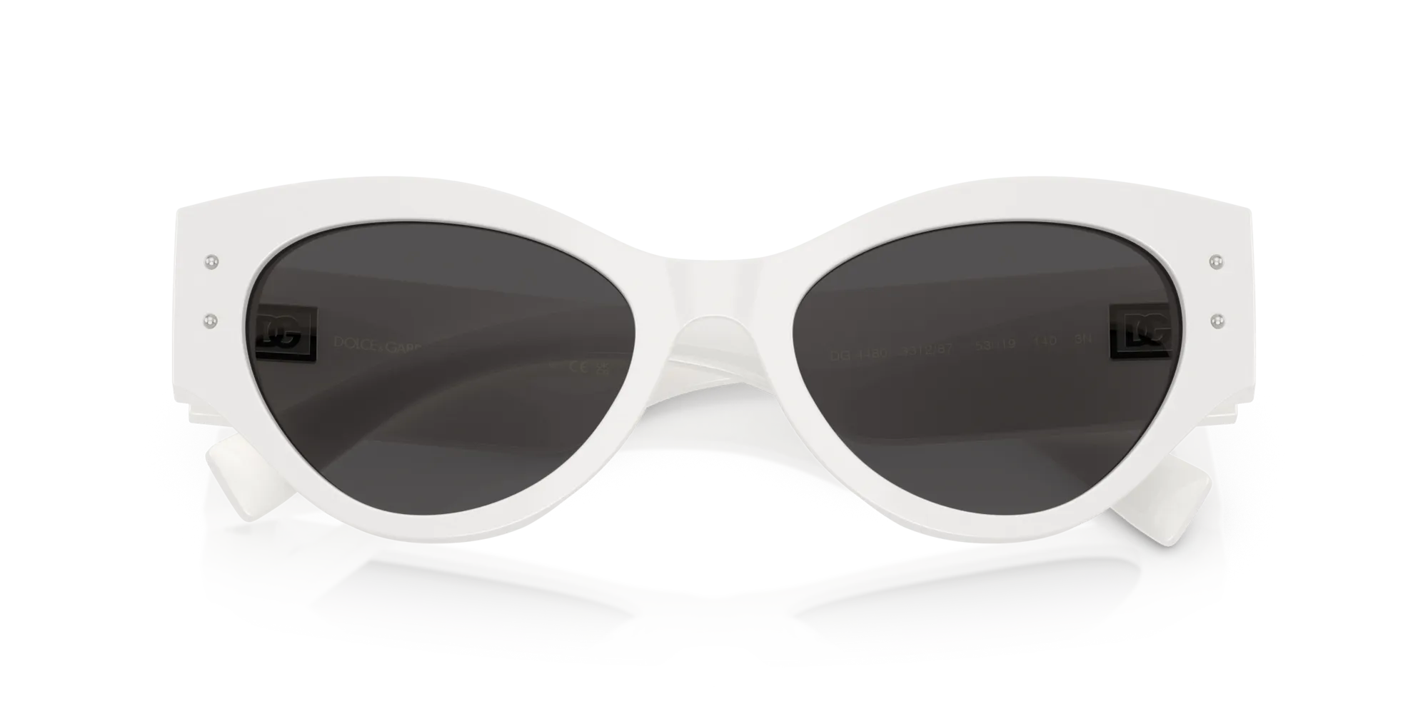 Dolce & Gabbana DG4480 331287 Occhiali da sole Acetato Bianco Grigio Farfalla Normale - immagine 2