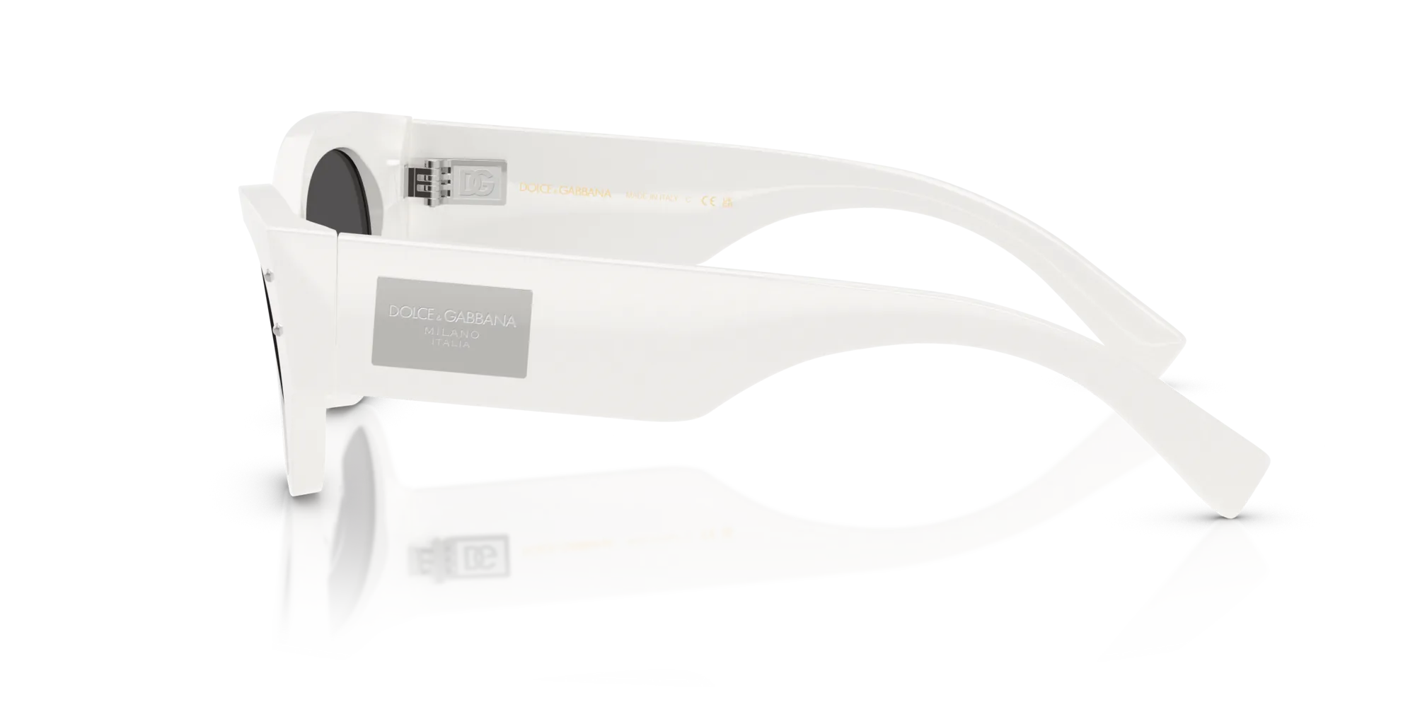 Dolce & Gabbana DG4480 331287 Occhiali da sole Acetato Bianco Grigio Farfalla Normale - immagine 4