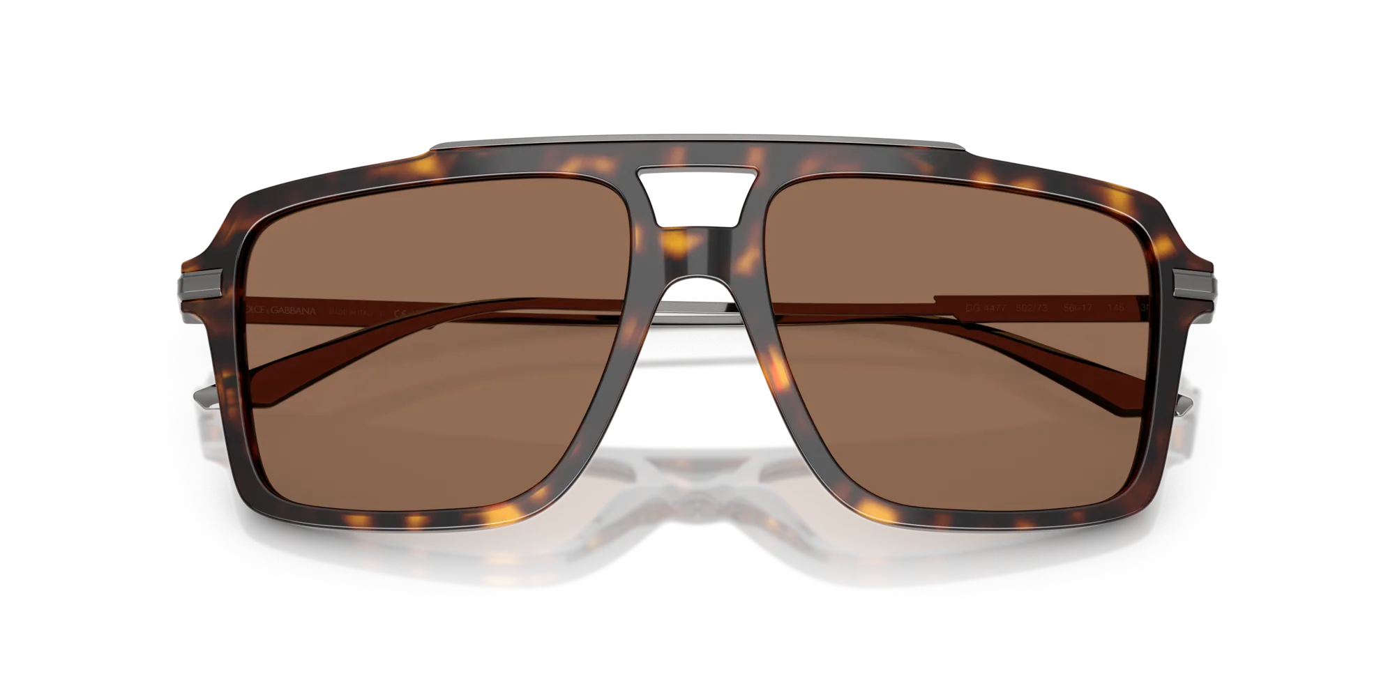 Dolce & Gabbana DG4477 502/73 Occhiali da sole Acetato Tartaruga Marrone Pilot Normale - immagine 2