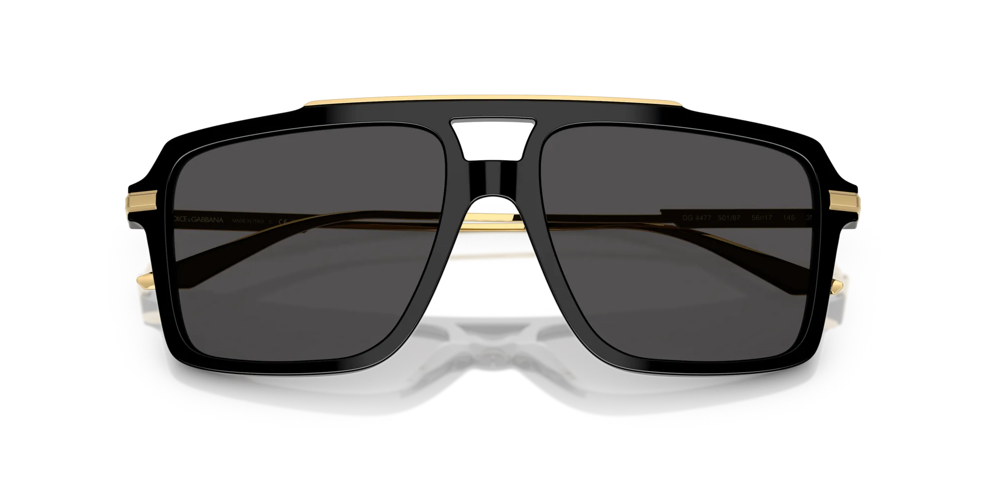 Dolce & Gabbana DG4477 501/87 Occhiali da sole Acetato Nero Grigio Pilot Normale - immagine 2
