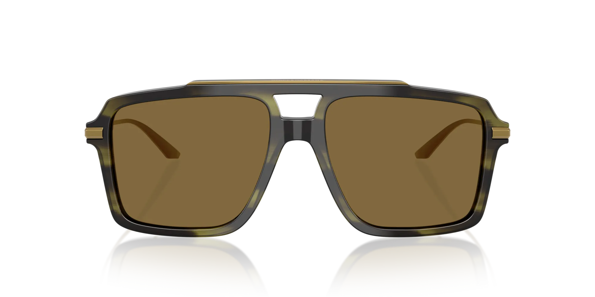 Dolce & Gabbana DG4477 3447S7 Occhiali da sole Acetato Verde Marrone Pilot Normale - immagine 3