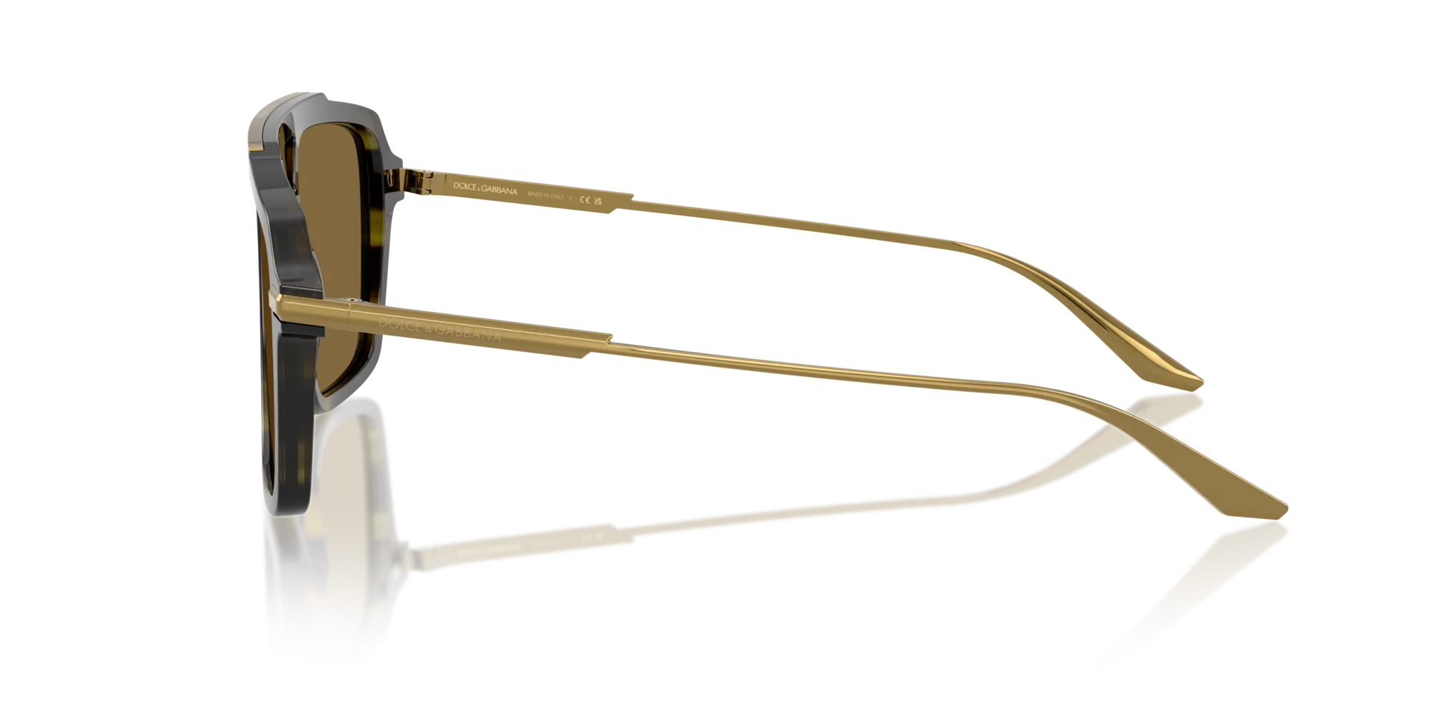 Dolce & Gabbana DG4477 3447S7 Occhiali da sole Acetato Verde Marrone Pilot Normale - immagine 4