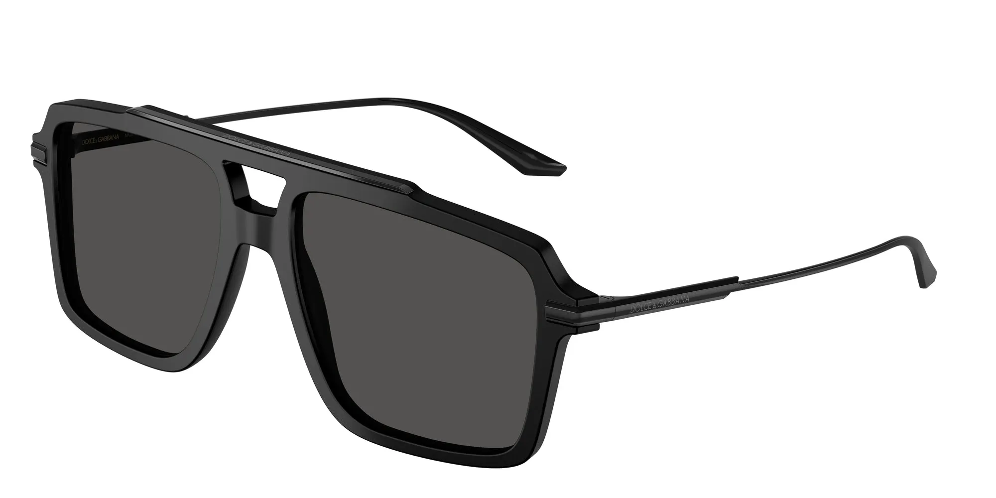 Dolce & Gabbana DG4477 252587 Occhiali da sole Acetato Nero Grigio Pilot Normale - immagine 1