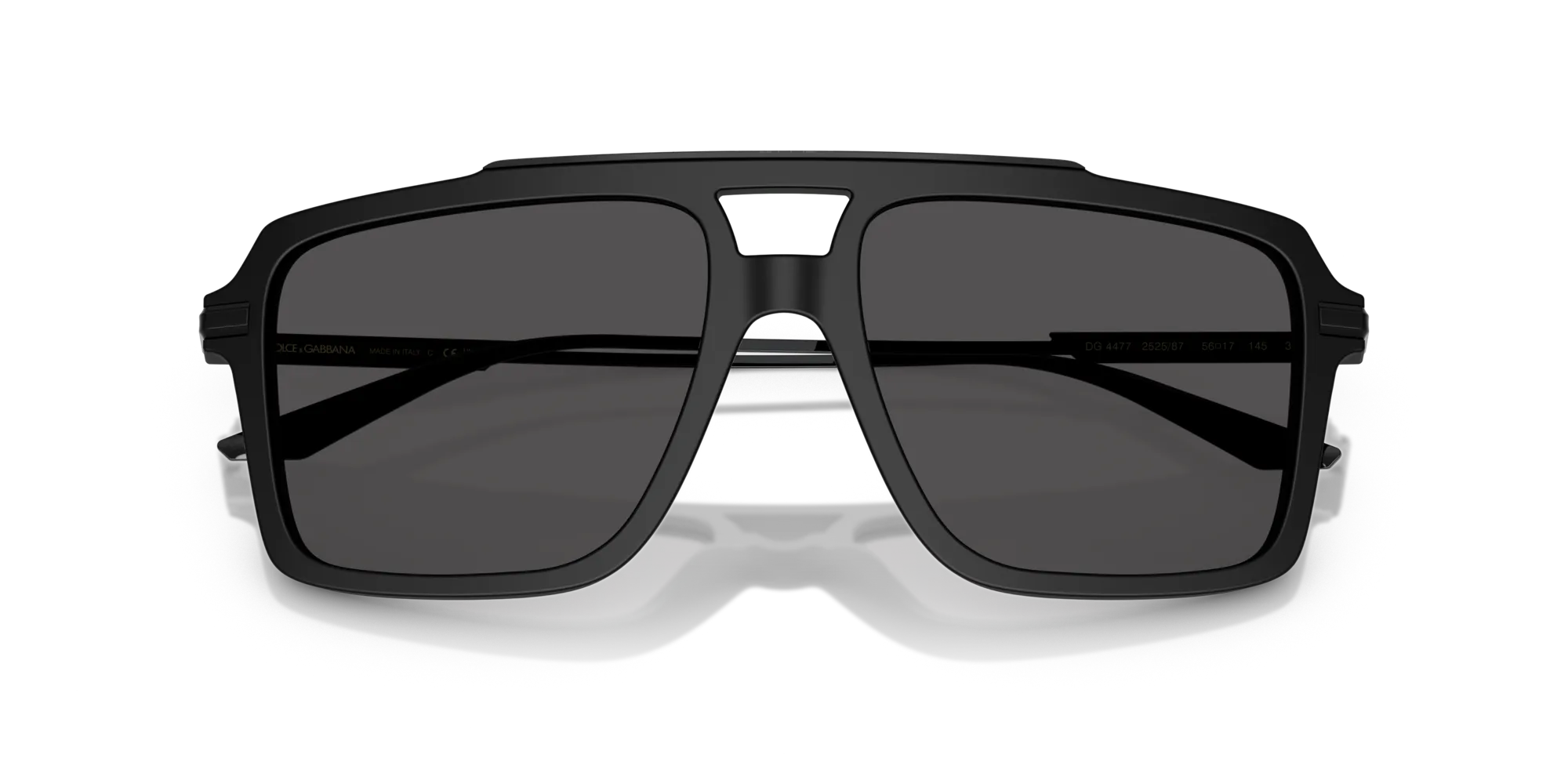 Dolce & Gabbana DG4477 252587 Occhiali da sole Acetato Nero Grigio Pilot Normale - immagine 2