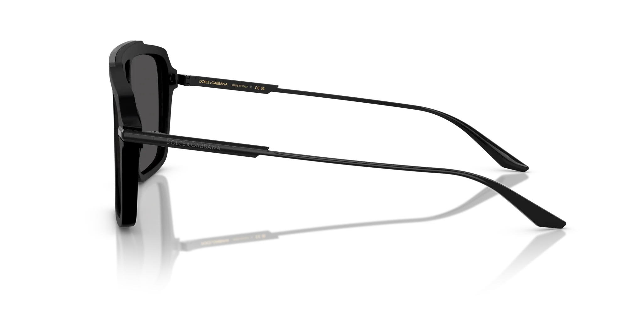 Dolce & Gabbana DG4477 252587 Occhiali da sole Acetato Nero Grigio Pilot Normale - immagine 4