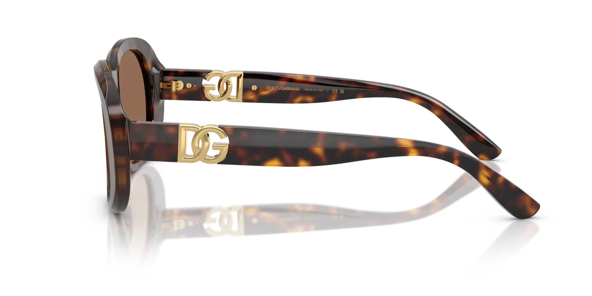 Dolce & Gabbana DG4476 502/73 Occhiali da sole Acetato Tartaruga Marrone Rotonda Normale - immagine 4