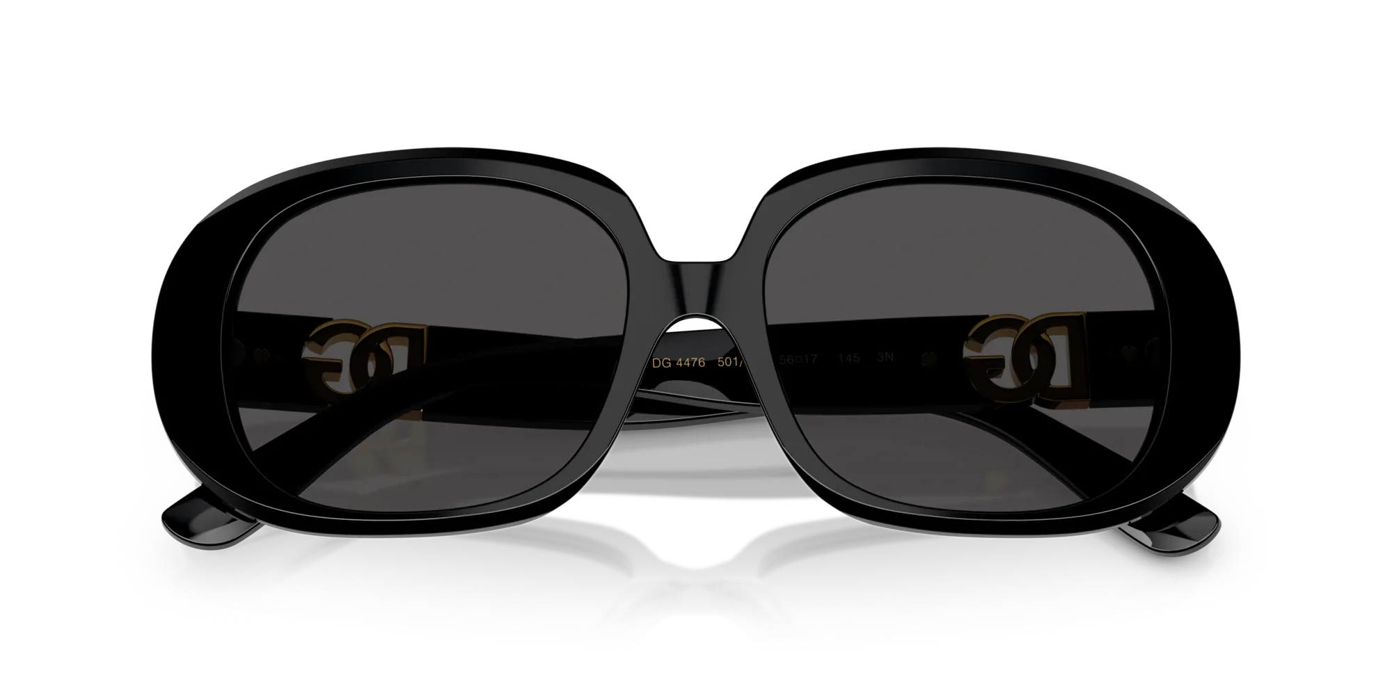 Dolce & Gabbana DG4476 501/87 Occhiali da sole Acetato Nero Grigio Rotonda Normale - immagine 2