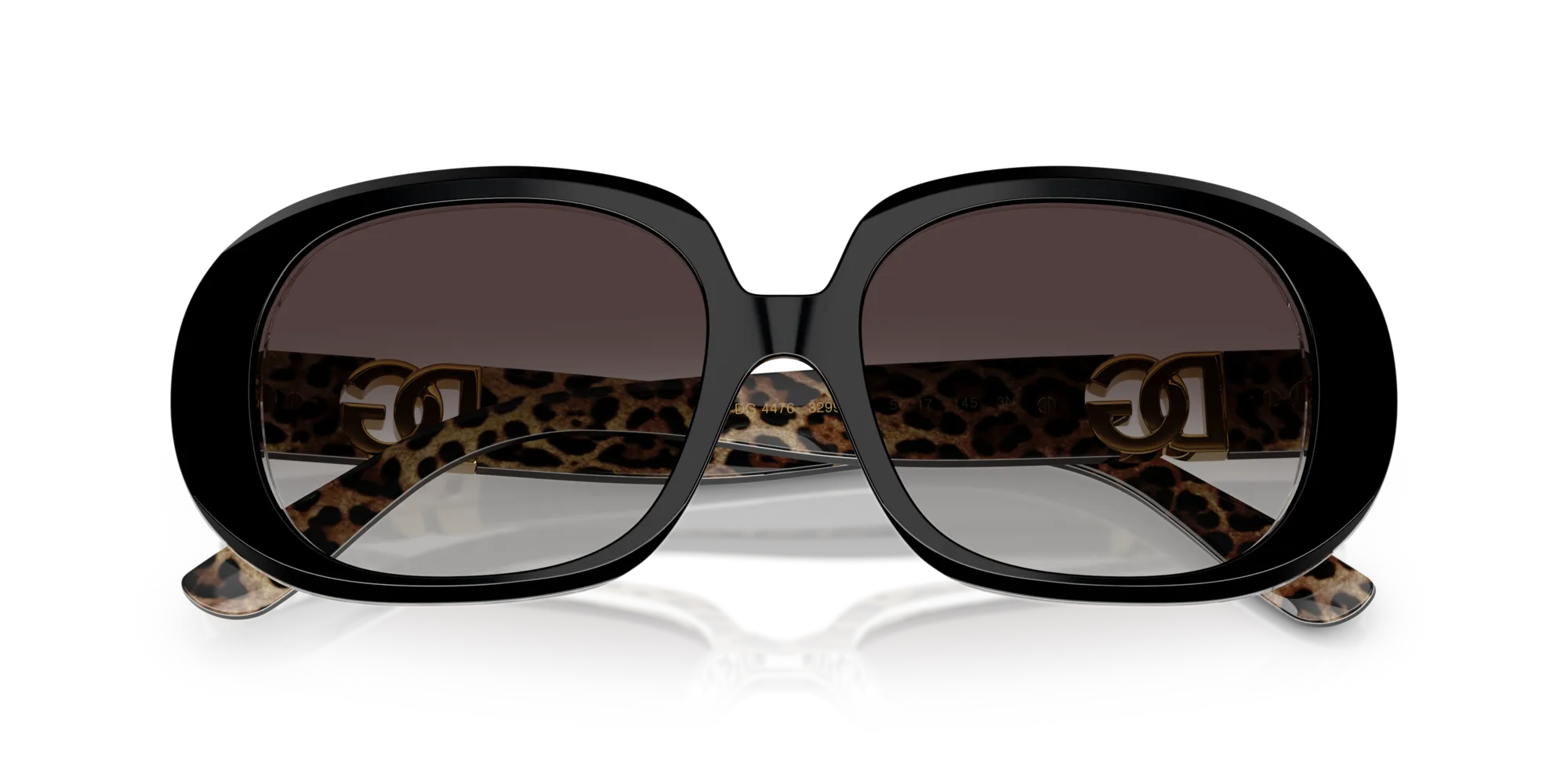 Dolce & Gabbana DG4476 32998G Occhiali da sole Acetato Nero Grigio Rotonda Normale Sfumato - immagine 2