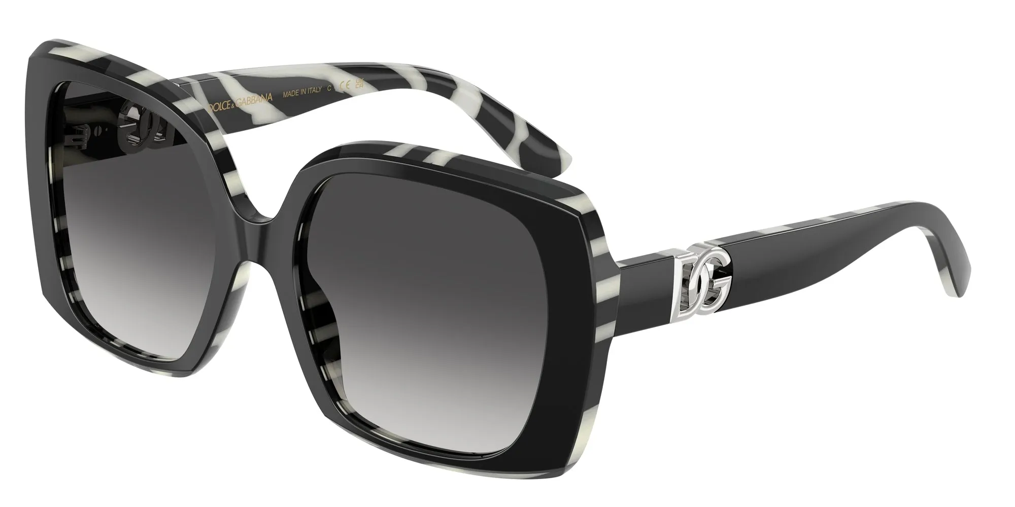 Dolce & Gabbana DG4475 33728G Occhiali da sole Acetato Nero Grigio Squadrata Normale Sfumato - immagine 1