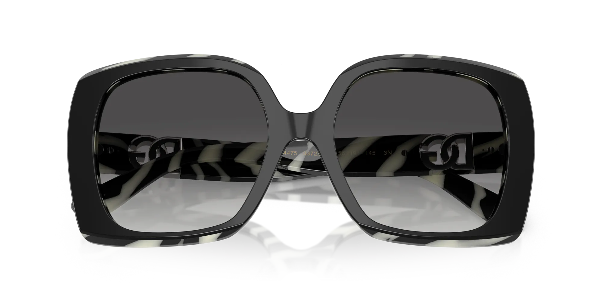 Dolce & Gabbana DG4475 33728G Occhiali da sole Acetato Nero Grigio Squadrata Normale Sfumato - immagine 2