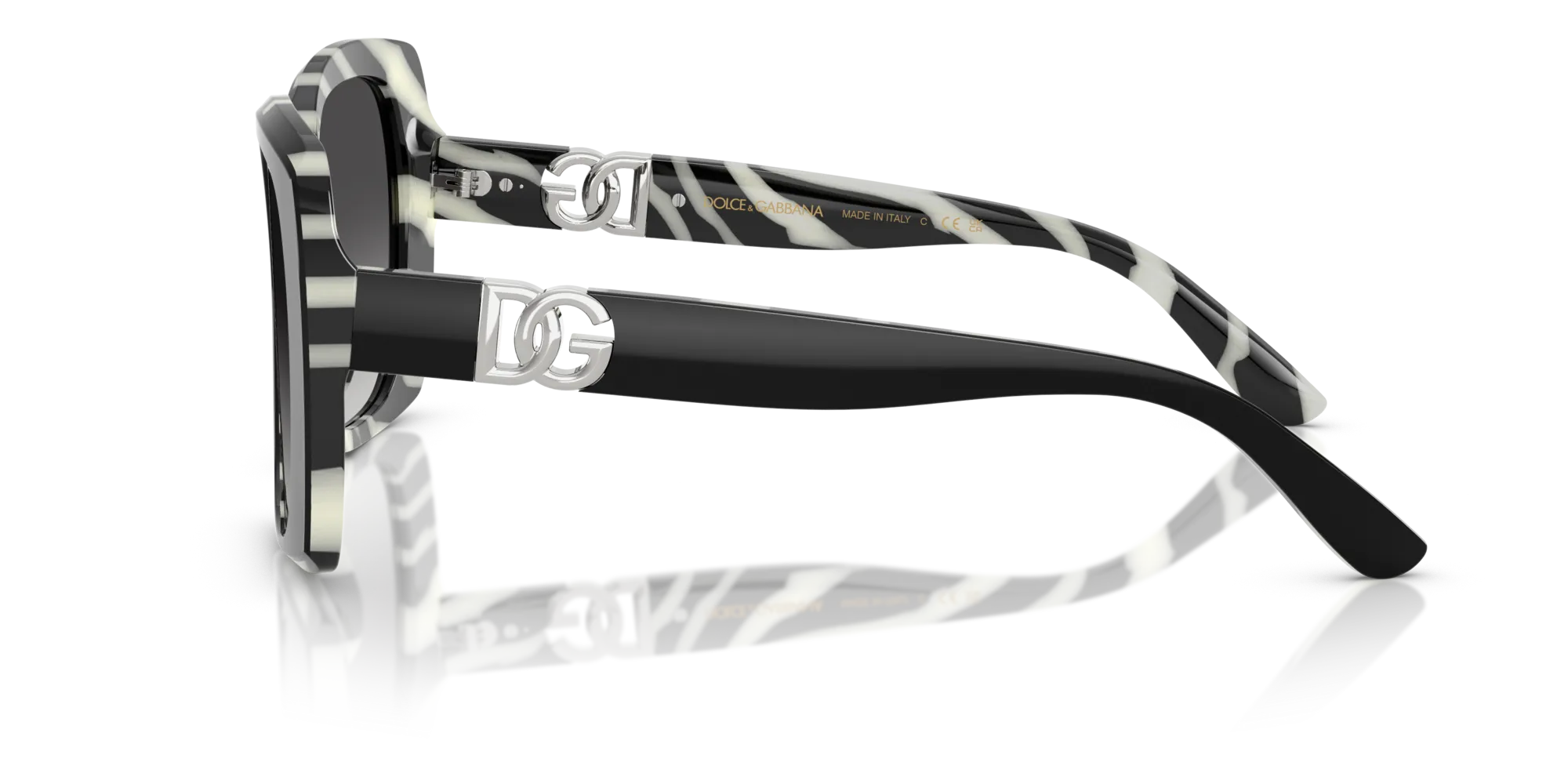 Dolce & Gabbana DG4475 33728G Occhiali da sole Acetato Nero Grigio Squadrata Normale Sfumato - immagine 4