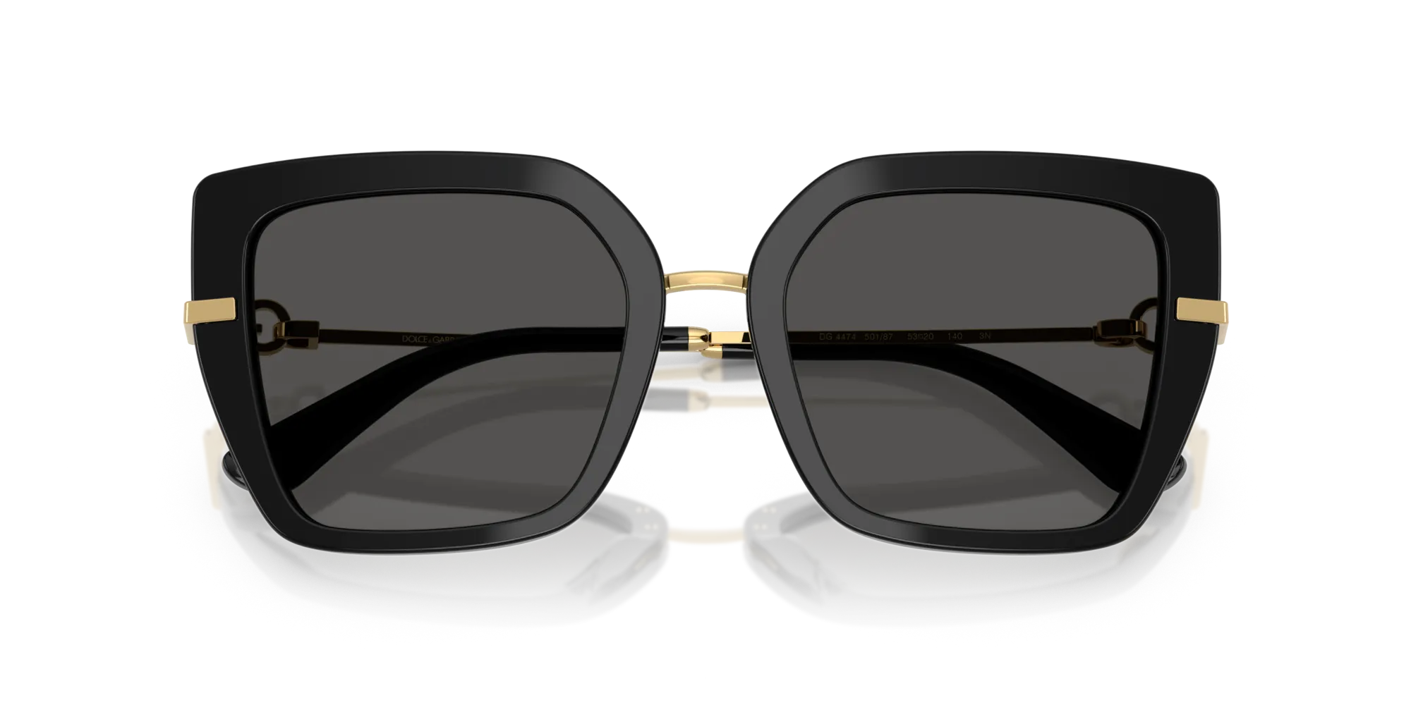 Dolce & Gabbana DG4474 501/87 Occhiali da sole Acetato Nero Grigio Farfalla Normale - immagine 2