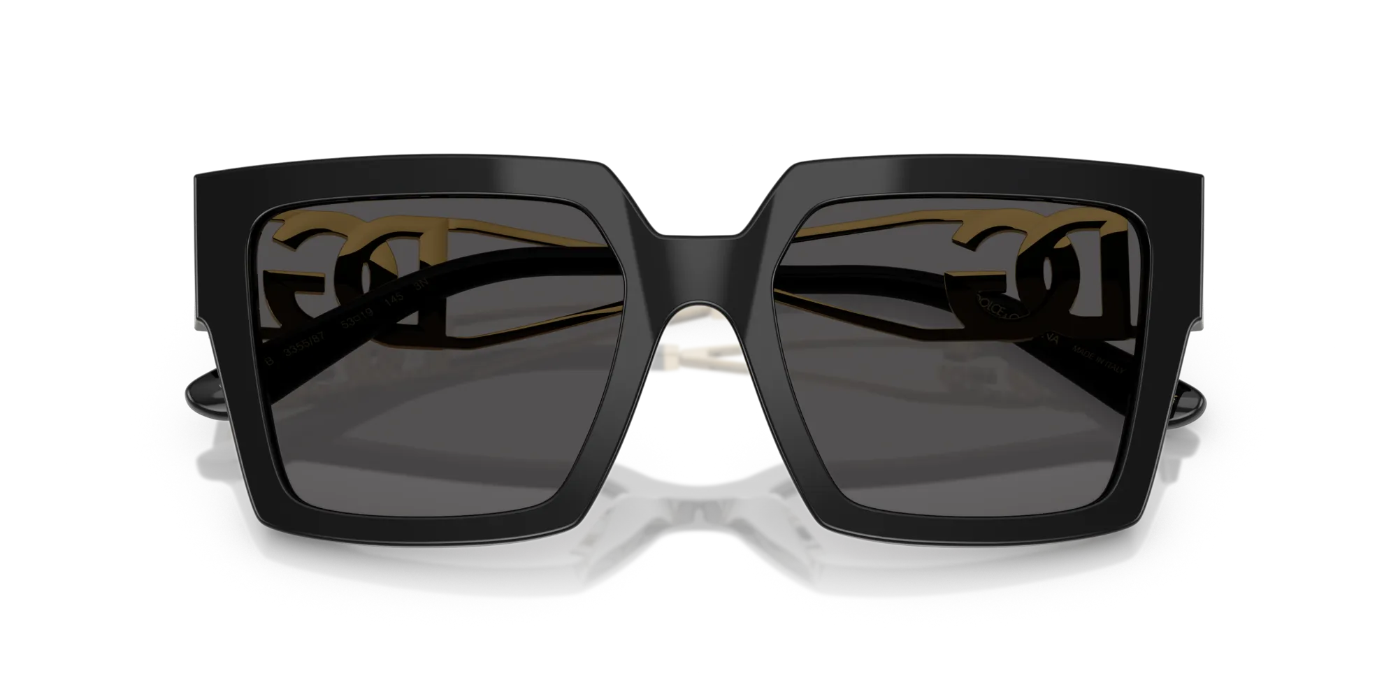 Dolce & Gabbana DG4446B 335587 Occhiali da sole Acetato Nero Grigio Squadrata Normale - immagine 2