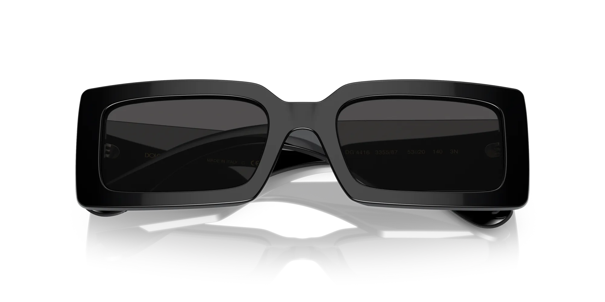 Dolce & Gabbana DG4416 335587 Occhiali da sole Acetato Nero Grigio Squadrata Normale - immagine 2
