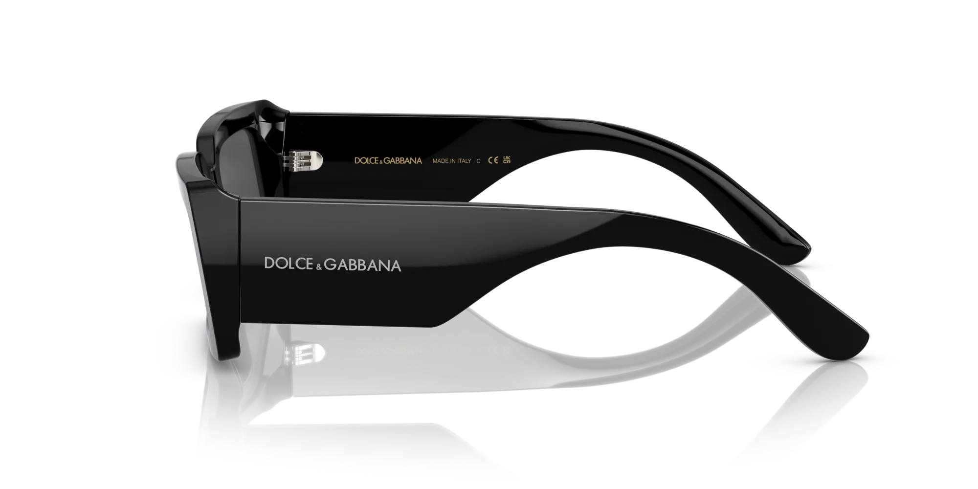 Dolce & Gabbana DG4416 335587 Occhiali da sole Acetato Nero Grigio Squadrata Normale - immagine 4