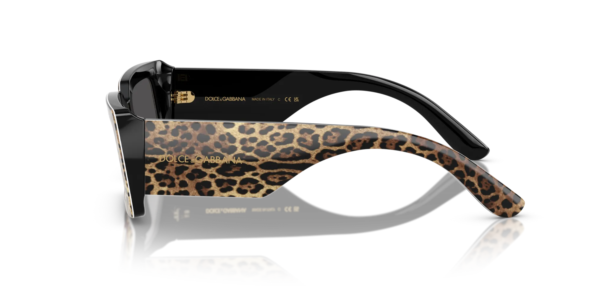 Dolce & Gabbana DG4416 316387 Occhiali da sole Acetato Nero Grigio Squadrata Normale - immagine 4