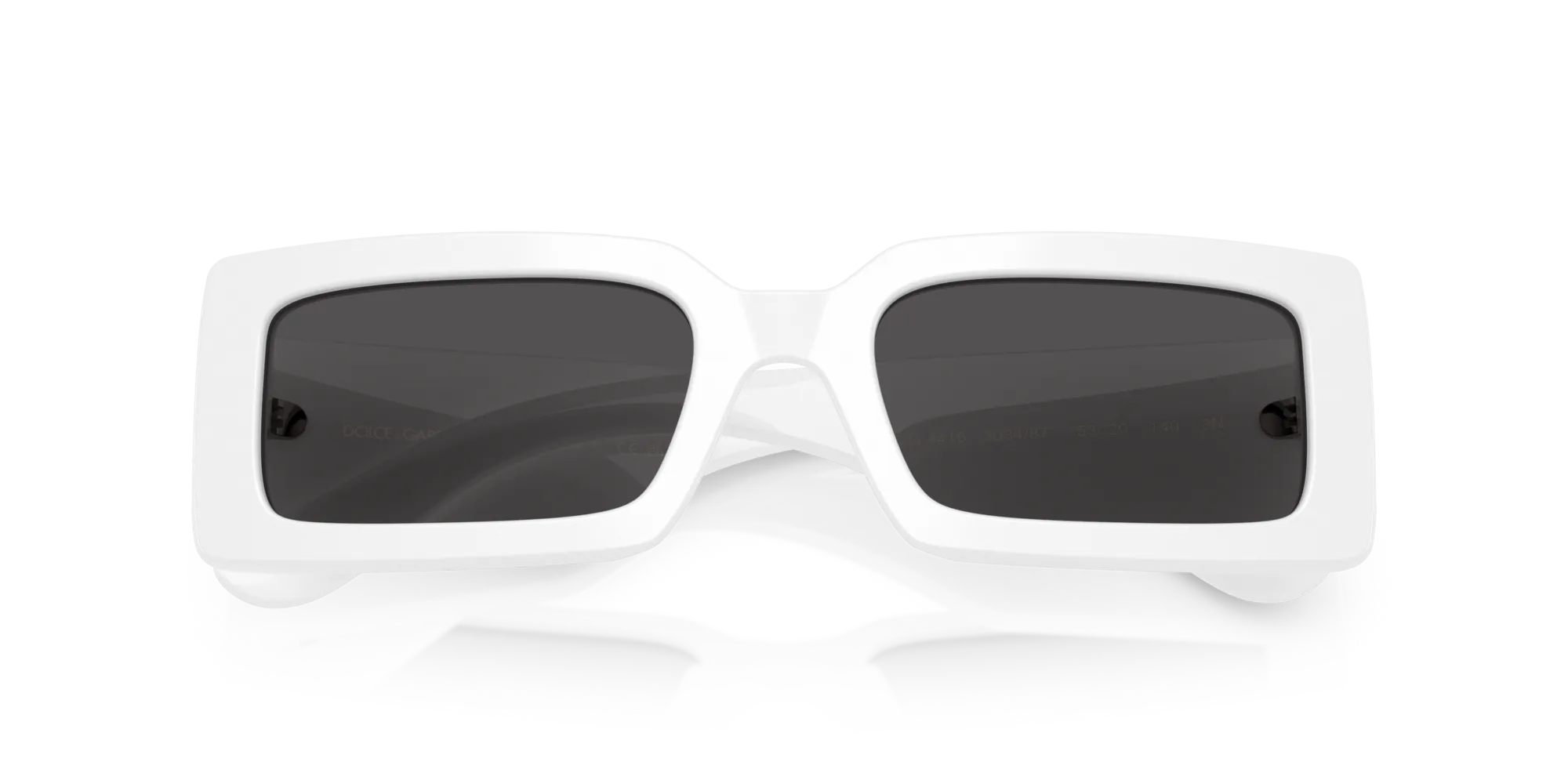 Dolce & Gabbana DG4416 303487 Occhiali da sole Acetato Bianco Grigio Squadrata Normale - immagine 2