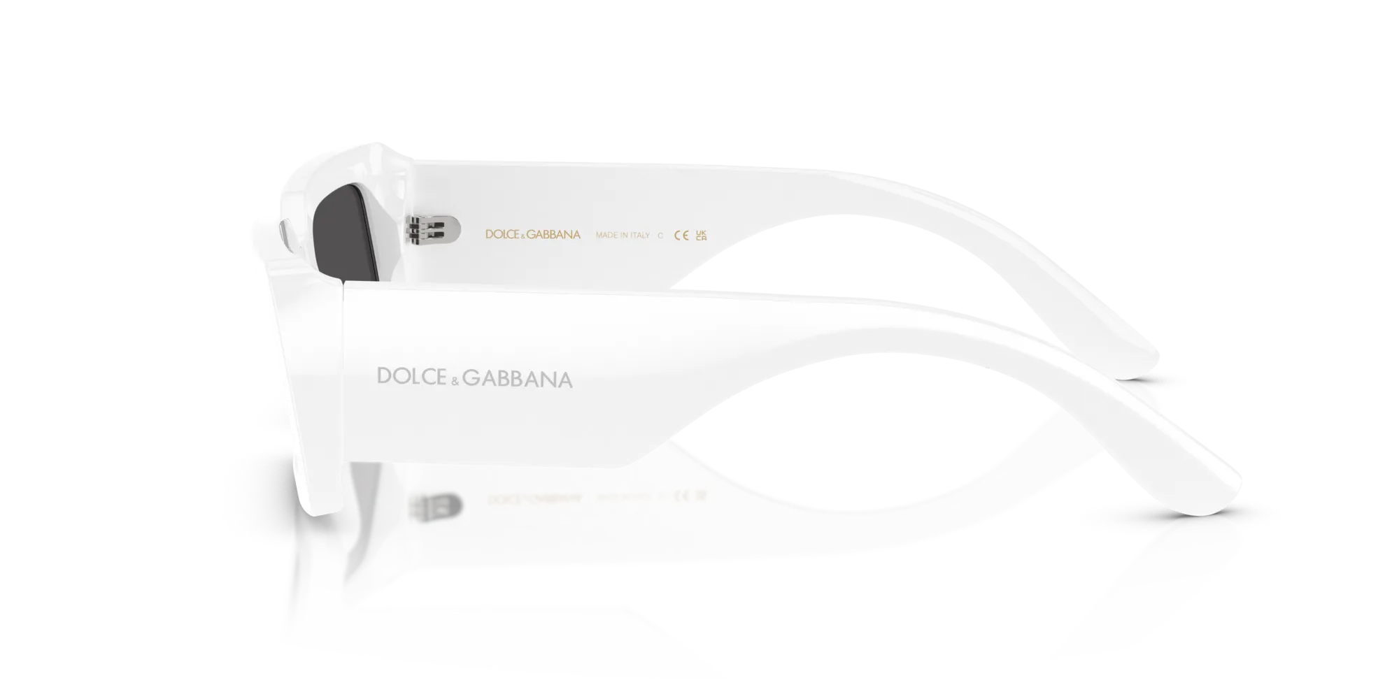Dolce & Gabbana DG4416 303487 Occhiali da sole Acetato Bianco Grigio Squadrata Normale - immagine 4