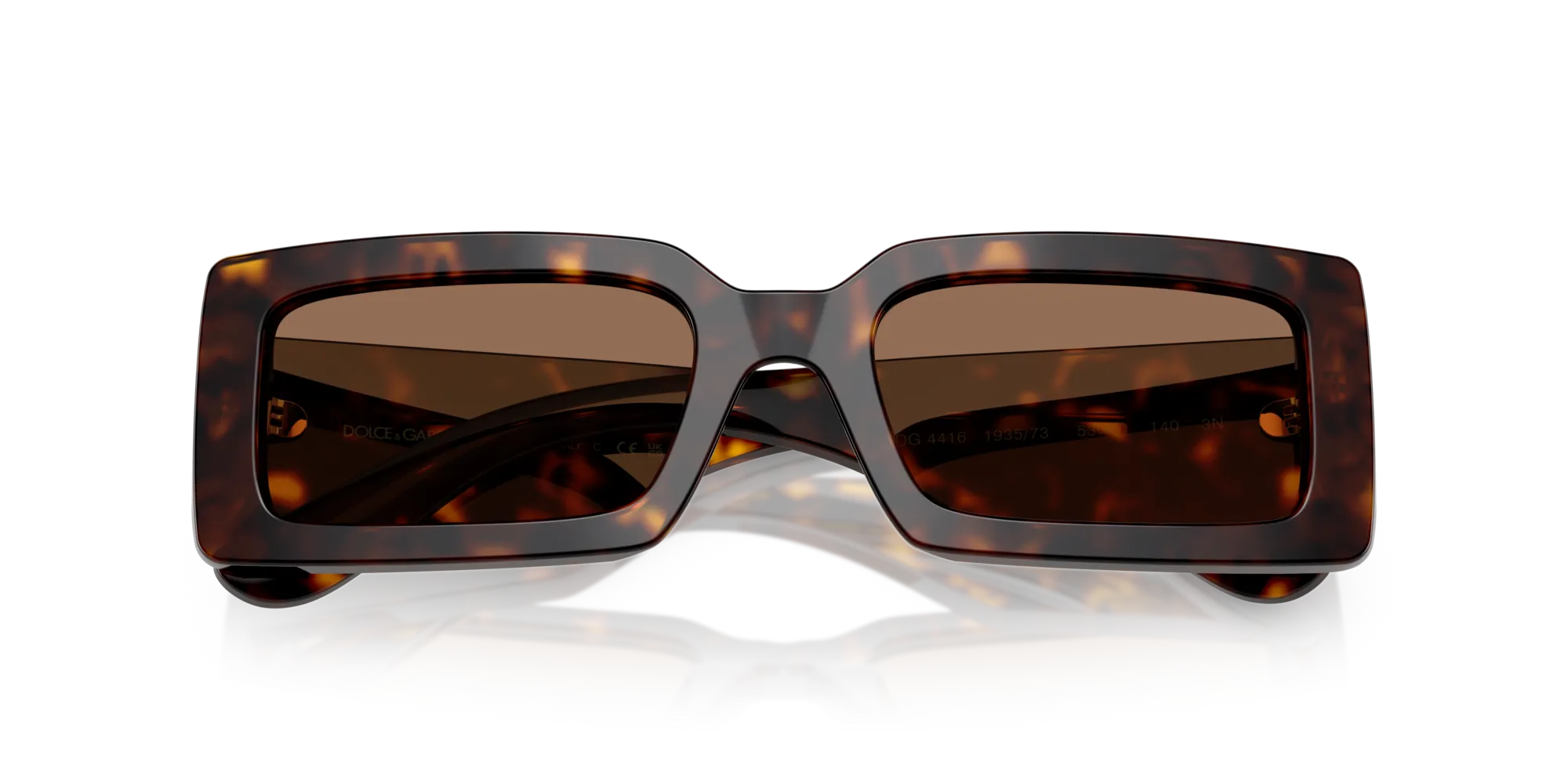 Dolce & Gabbana DG4416 193573 Occhiali da sole Acetato Tartaruga Marrone Squadrata Normale - immagine 2