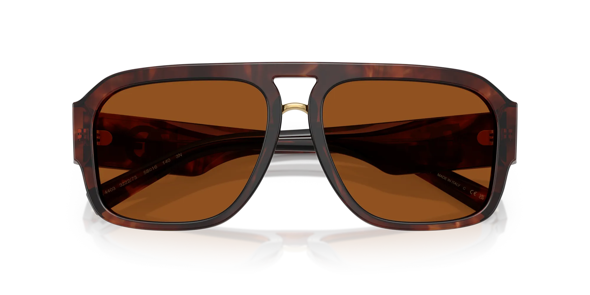 Dolce & Gabbana DG4403 322273 Occhiali da sole Acetato Rosso Marrone Pilot Normale - immagine 2