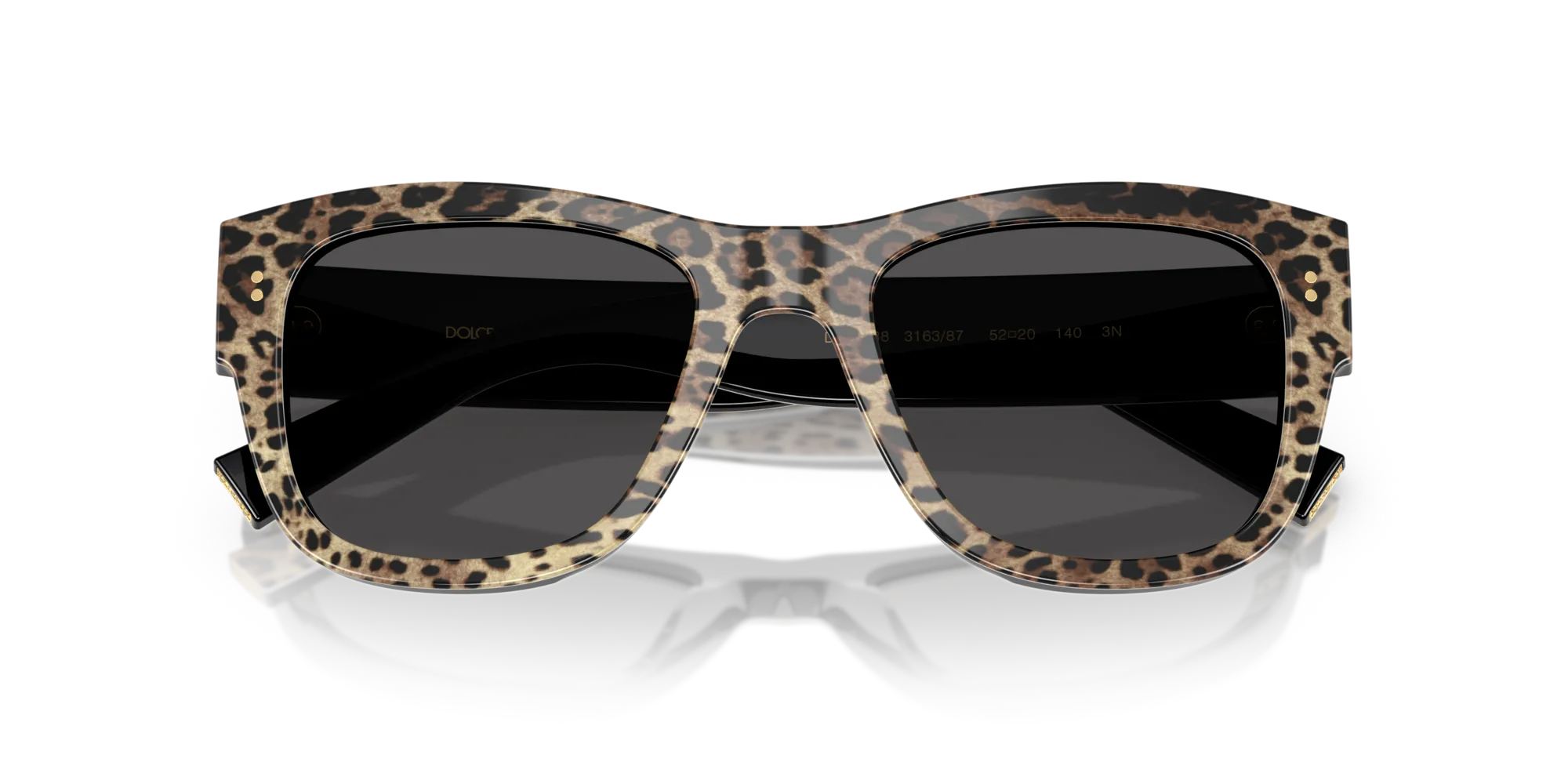 Dolce & Gabbana DG4338 316387 Occhiali da sole Acetato Nero Grigio Squadrata Normale - immagine 2