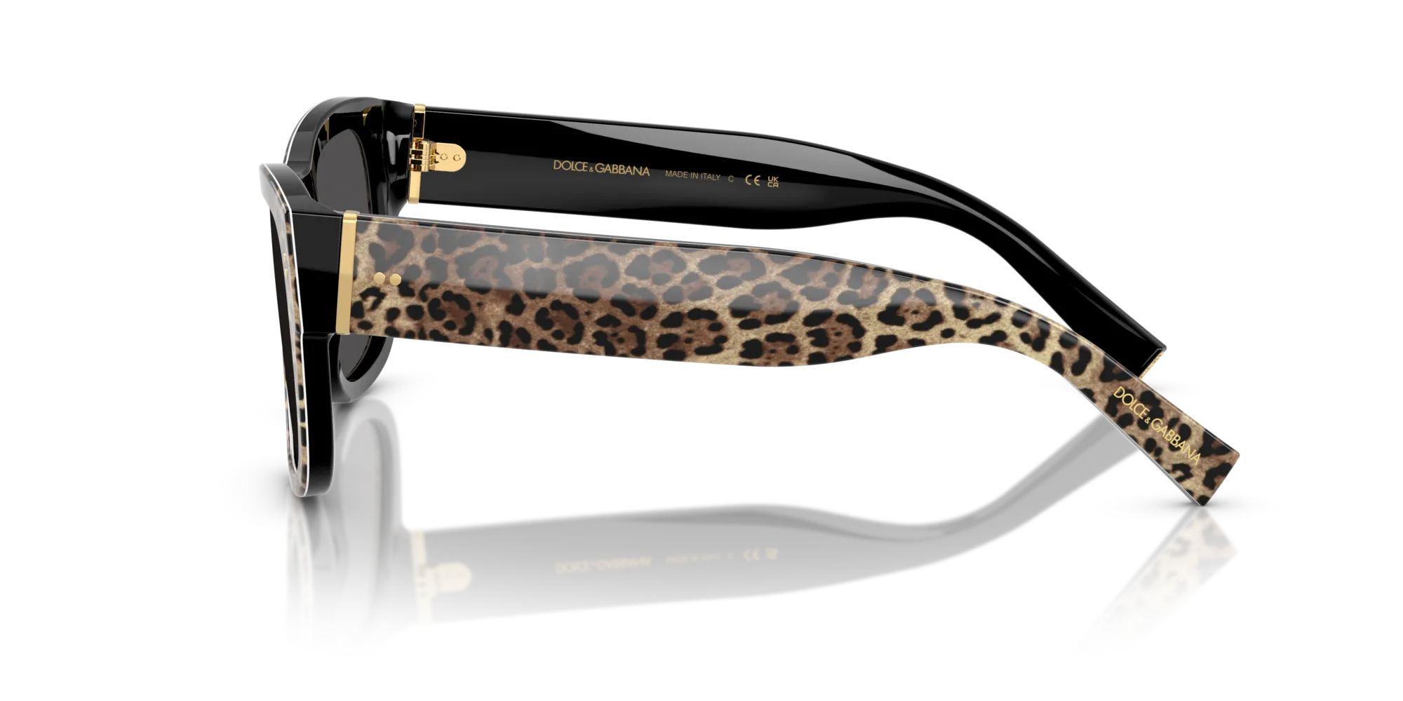 Dolce & Gabbana DG4338 316387 Occhiali da sole Acetato Nero Grigio Squadrata Normale - immagine 4