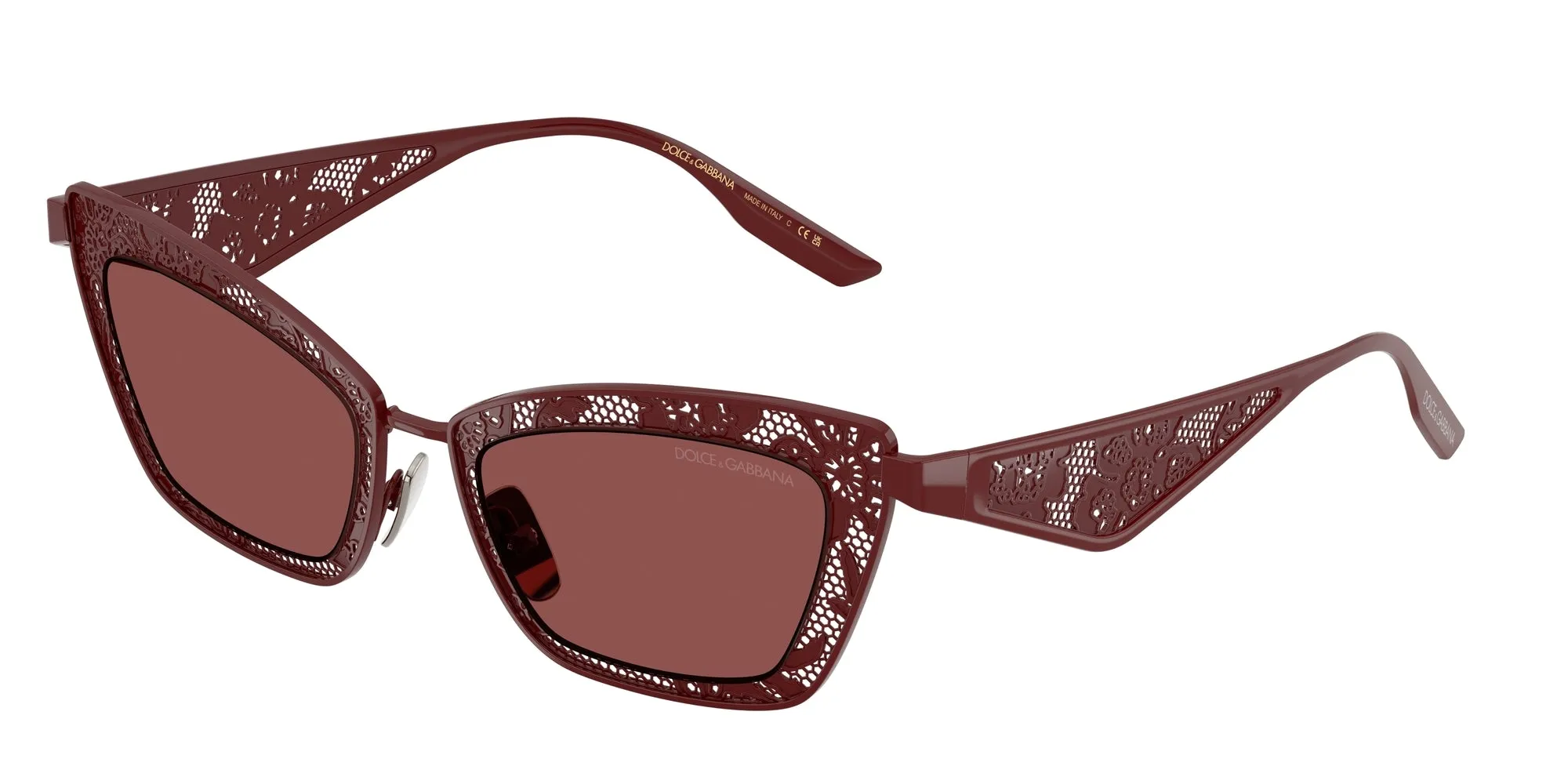 Dolce & Gabbana DG2311 131975 Occhiali da sole Acciaio Rosso Viola Cat Eye Normale - immagine 1
