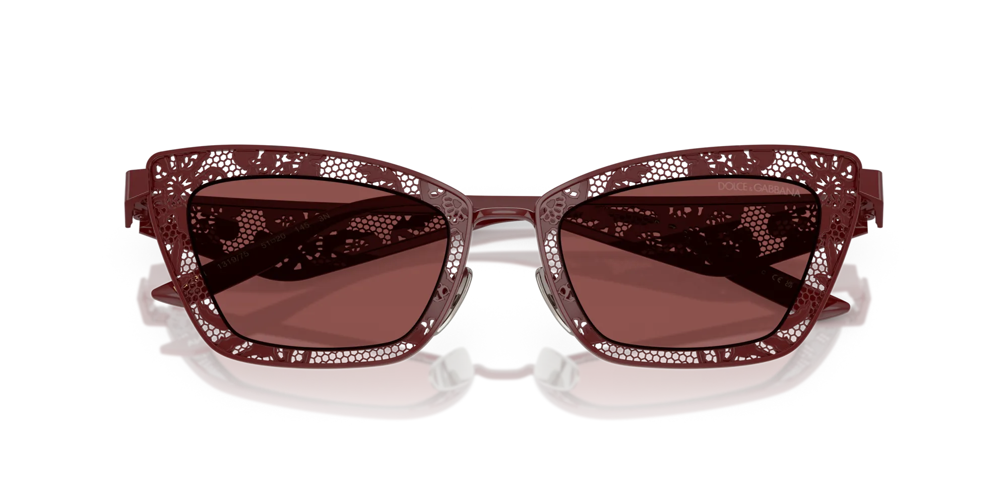 Dolce & Gabbana DG2311 131975 Occhiali da sole Acciaio Rosso Viola Cat Eye Normale - immagine 2