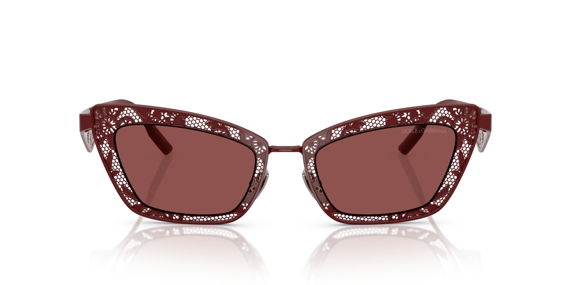 Dolce & Gabbana DG2311 131975 Occhiali da sole Acciaio Rosso Viola Cat Eye Normale - immagine 3