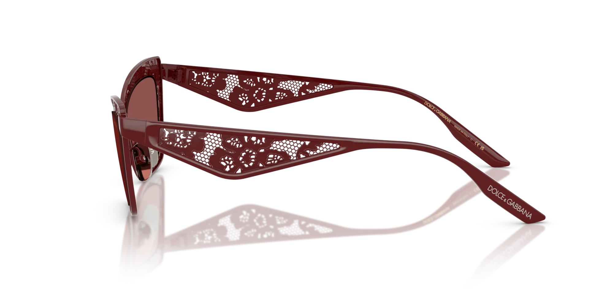 Dolce & Gabbana DG2311 131975 Occhiali da sole Acciaio Rosso Viola Cat Eye Normale - immagine 4
