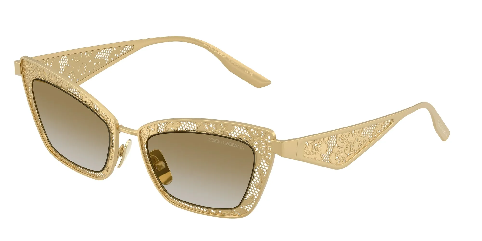Dolce & Gabbana DG2311 12246E Occhiali da sole Acciaio Oro Cat Eye Normale - immagine 1